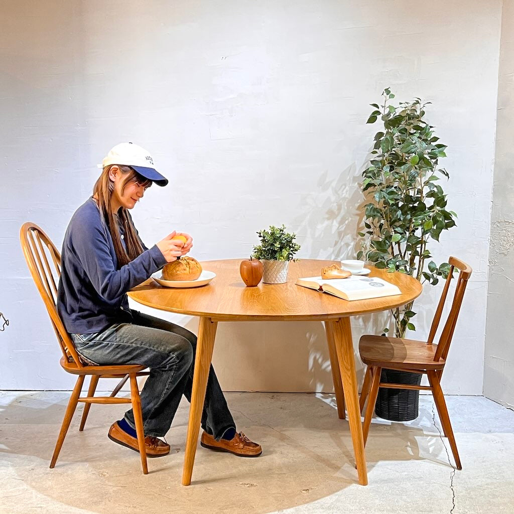 大川家具 リバー / RIVER-TABLE120 オーク材 ラウンドダイニングテーブル 120㎝