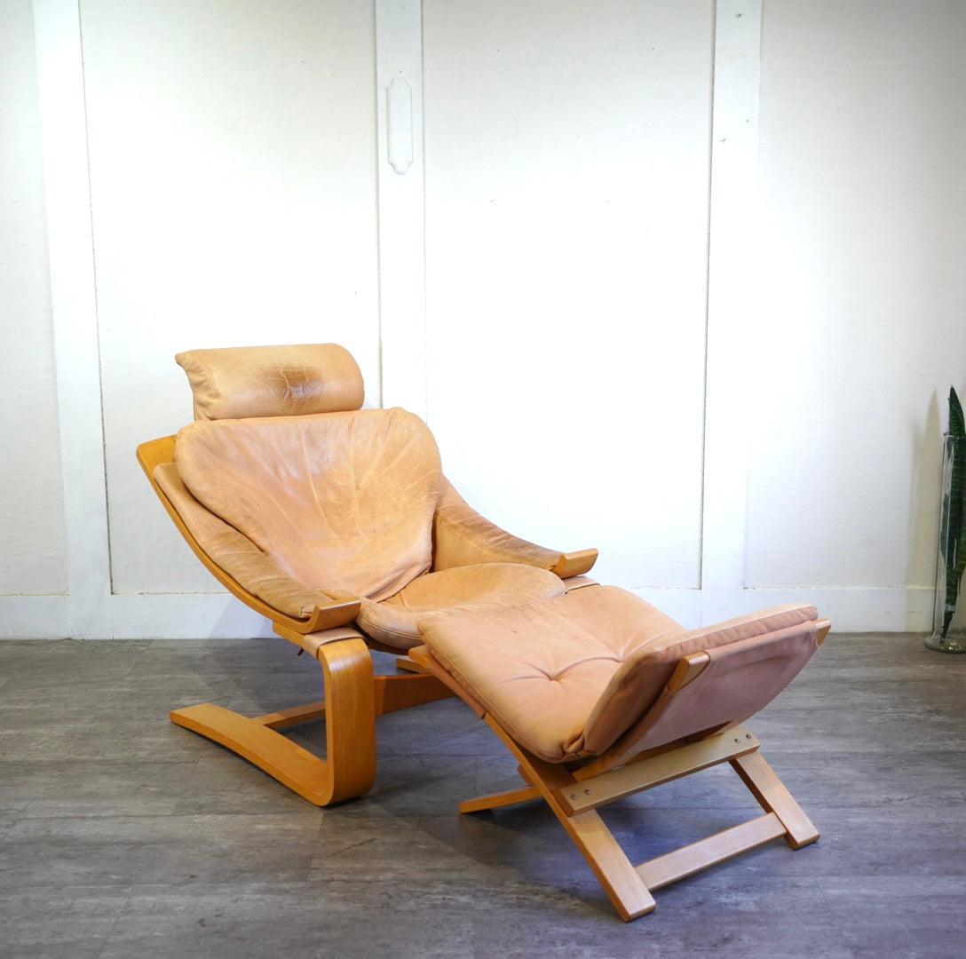 Nelo Mobel クローケン ラウンジチェア&オットマン 本革 スウェーデン - Restyle