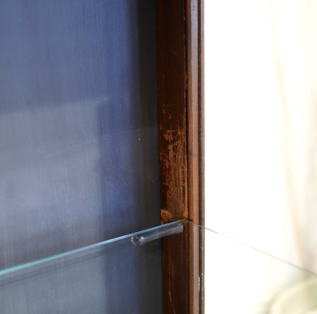 アンティーク ガラス ショーケース 飾り棚 猫脚キャビネット 英国 アニースローン仕上げ