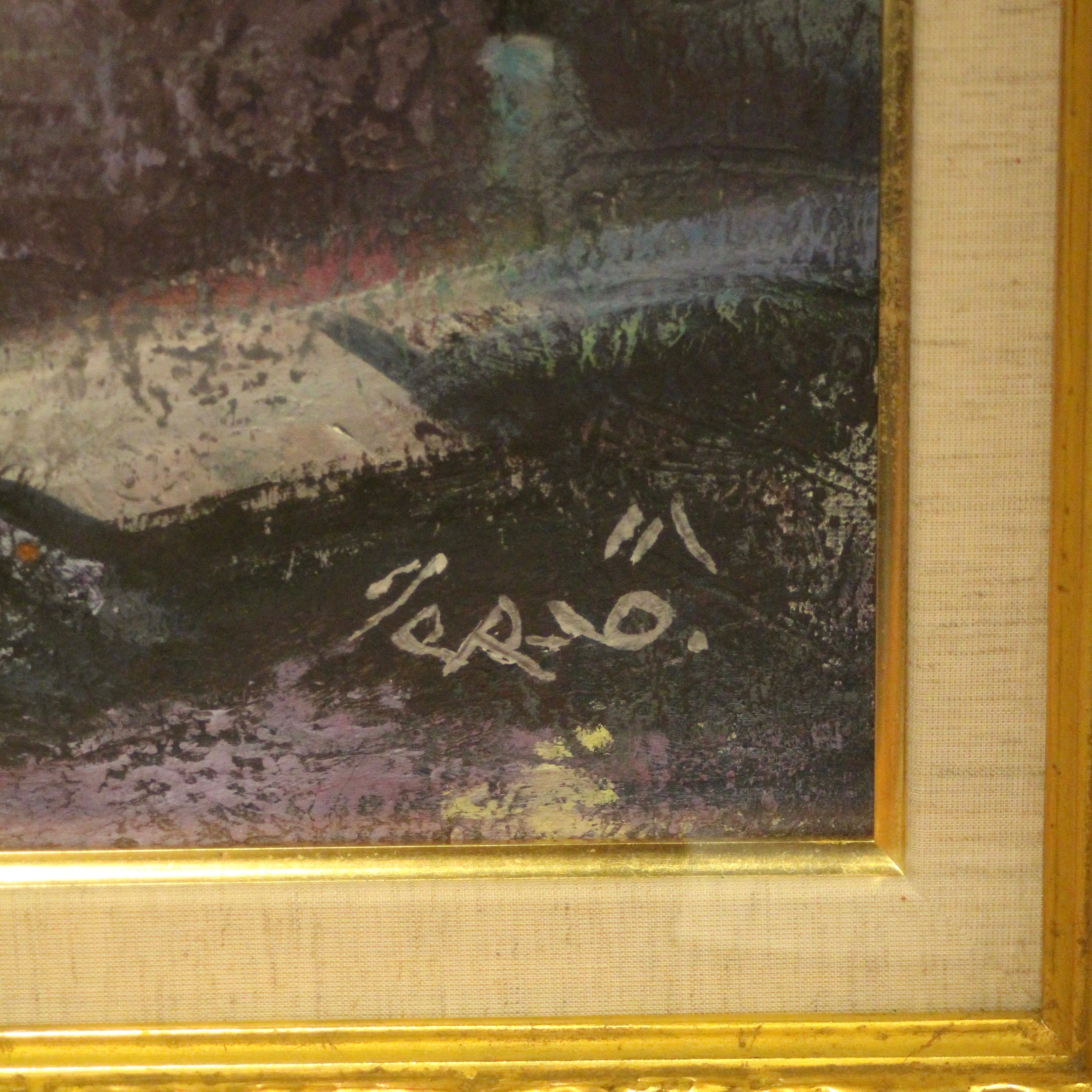 三宅輝夫「広場の朝」油彩画