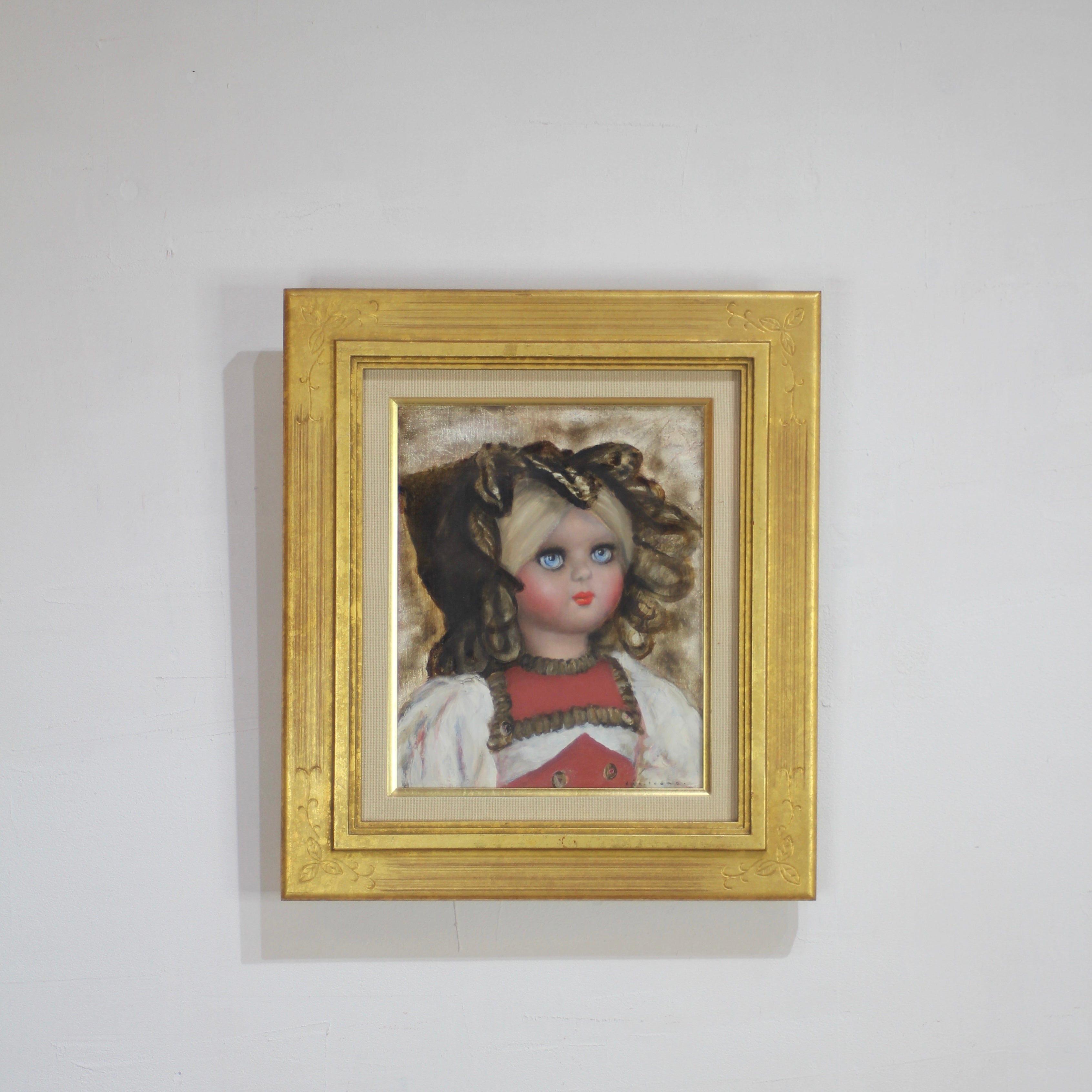 井上覚造「人形」油彩画