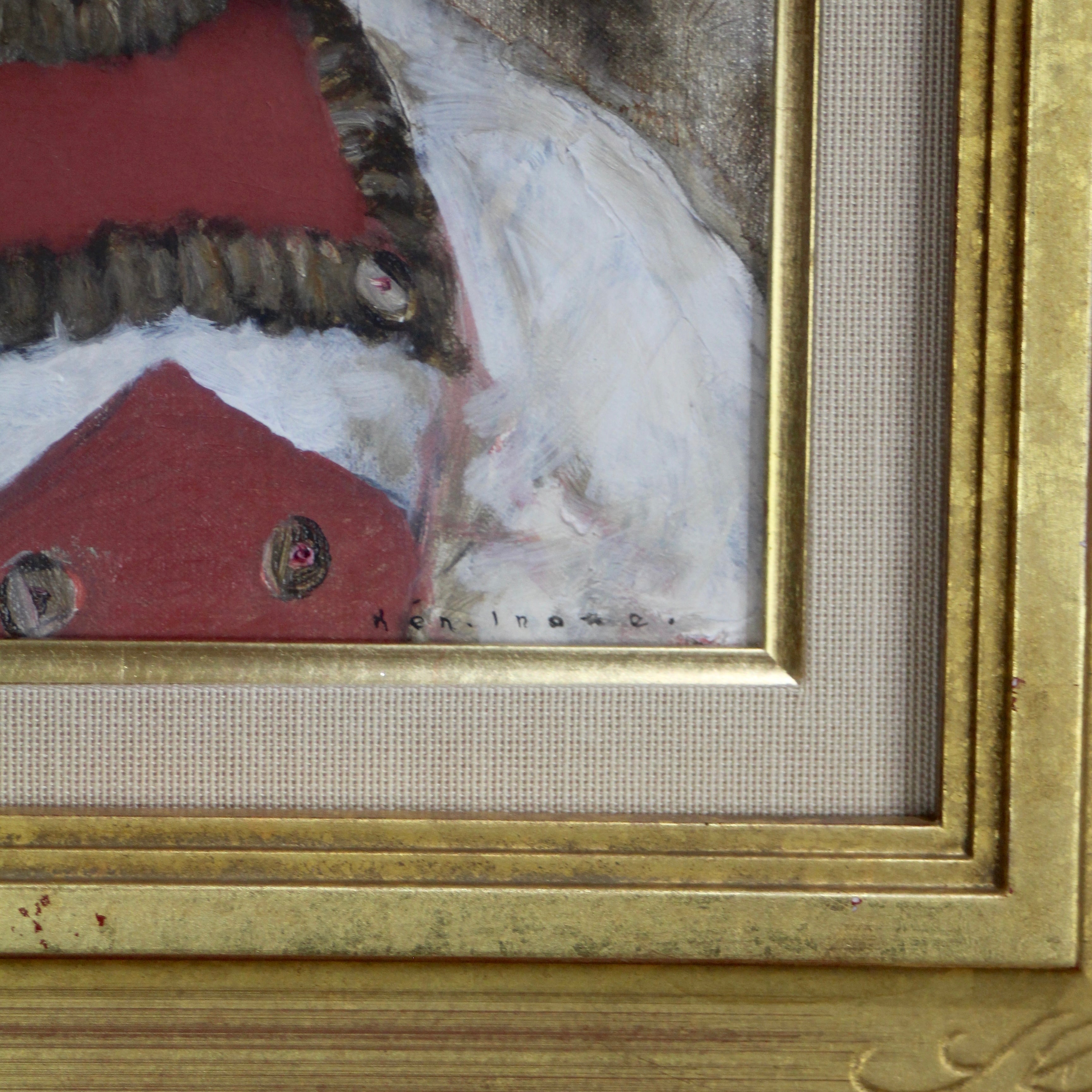 井上覚造「人形」油彩画