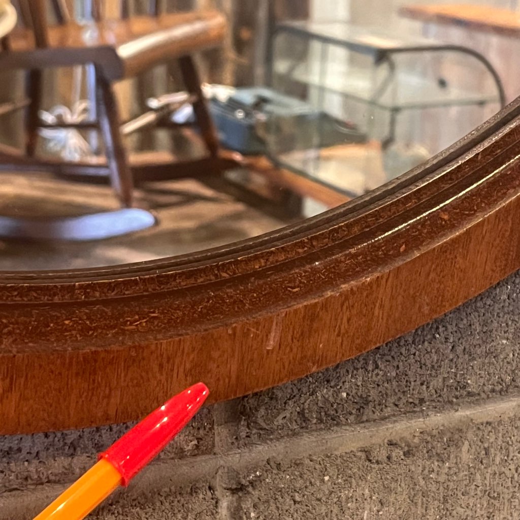 ウォールミラー 鏡 ラウンド 木製 壁掛けミラー ヴィンテージ