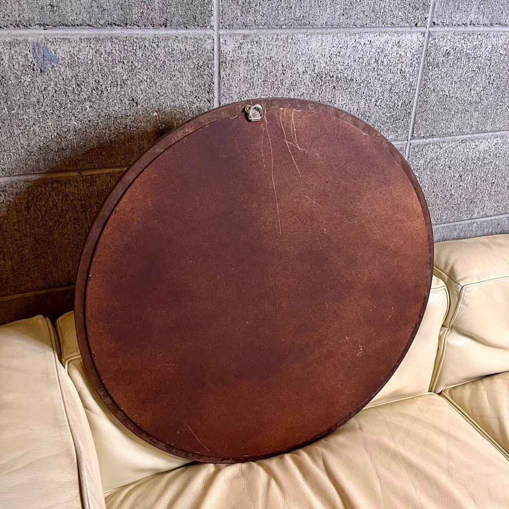 ウォールミラー 鏡 ラウンド 木製 壁掛けミラー ヴィンテージ