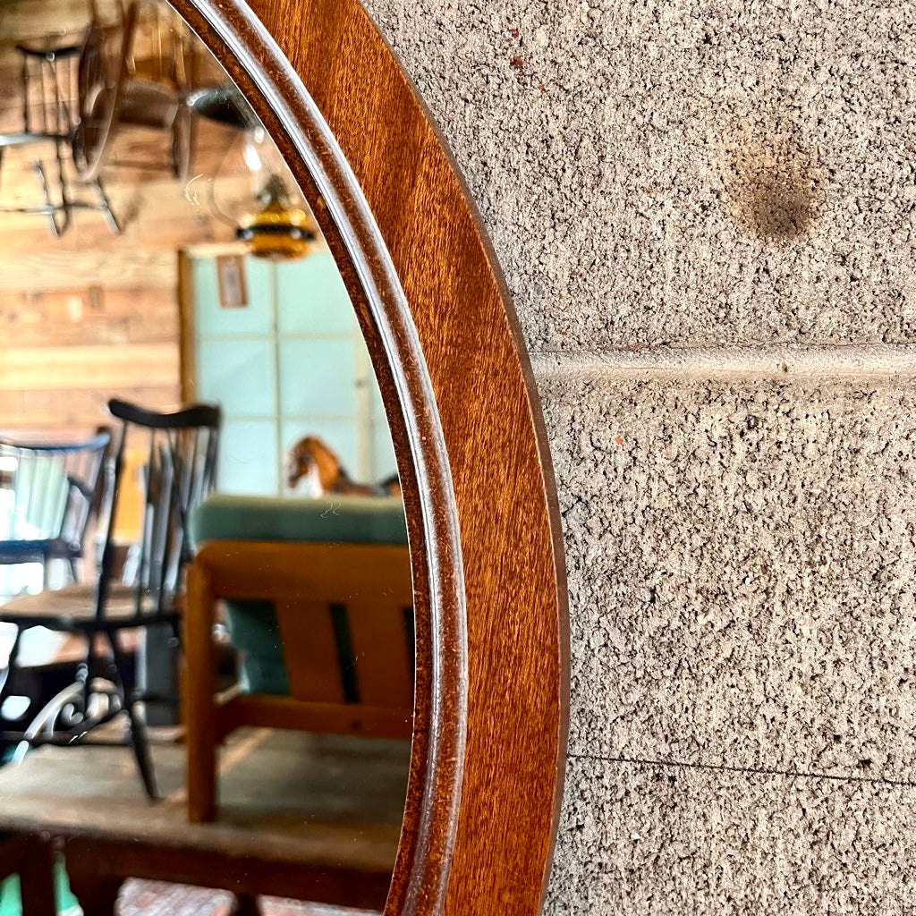 ウォールミラー 鏡 ラウンド 木製 壁掛けミラー ヴィンテージ