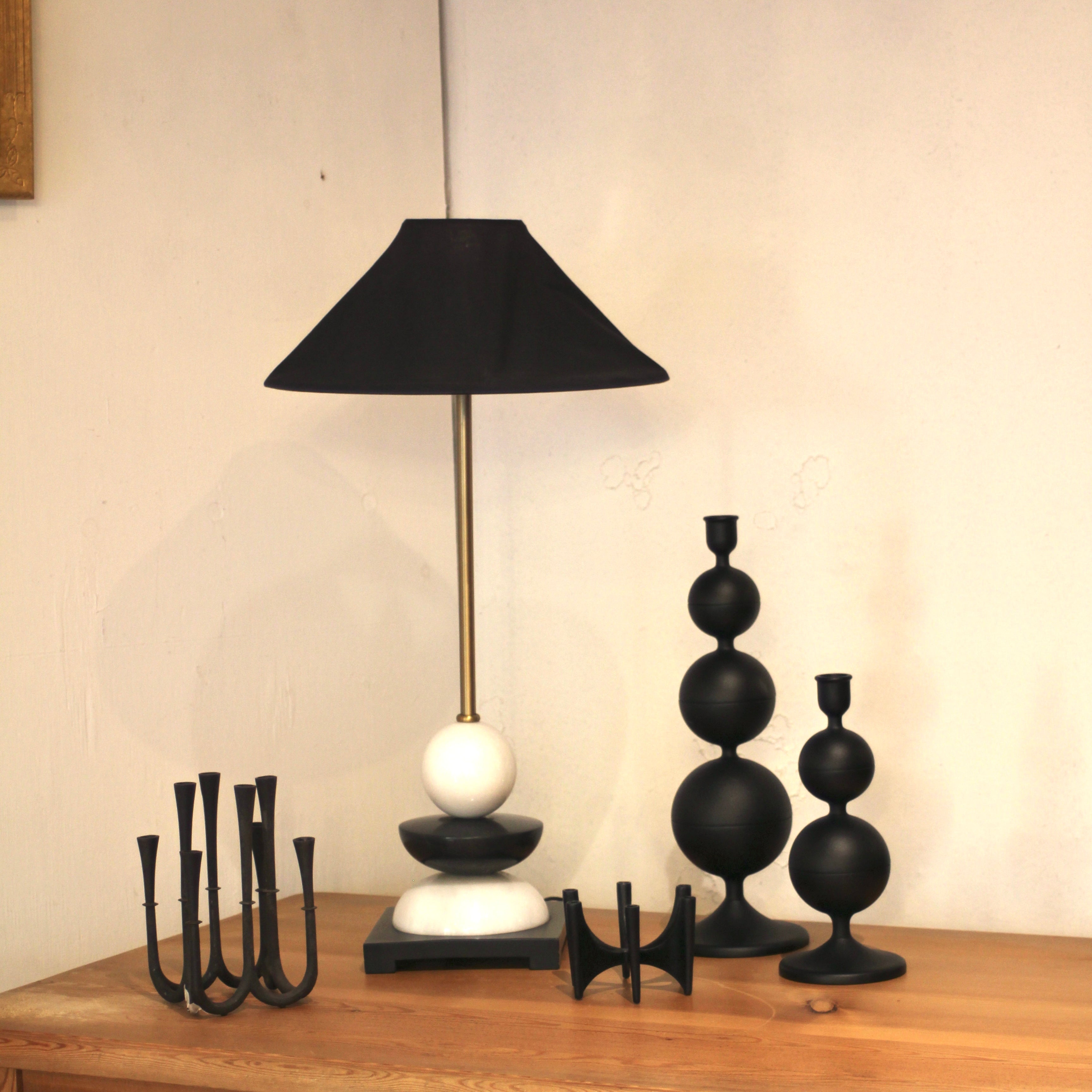 ヤマギワ /Yamagiwa ストーンベースのモダンなテープルランプ 卓上ライト ヴィンテージ