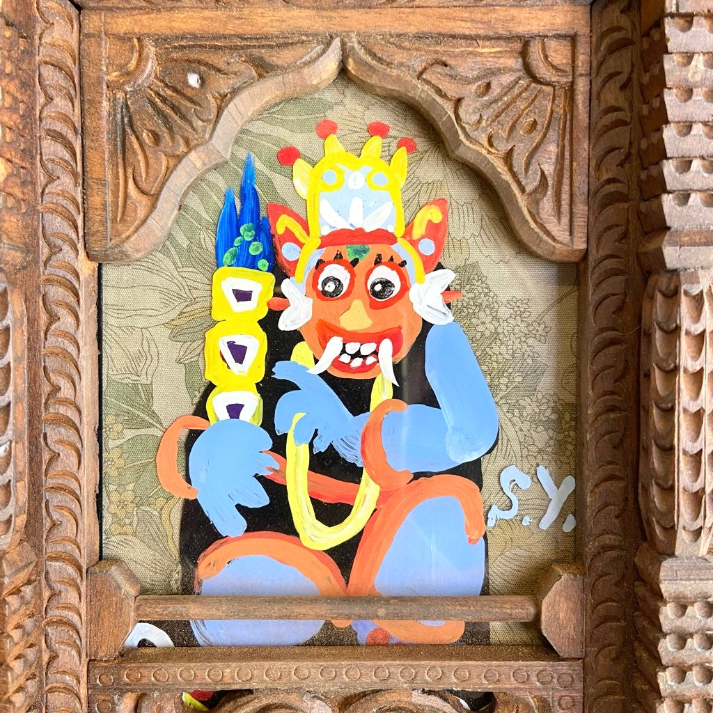 柚木沙弥郎 ガラス絵 「成獣バロン」