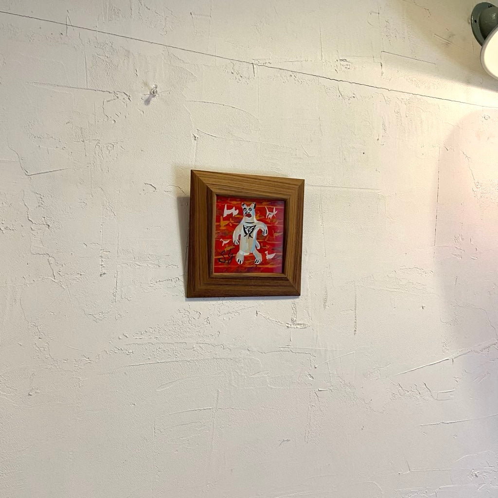 柚木沙弥郎 ガラス絵 「メキシコの熊」