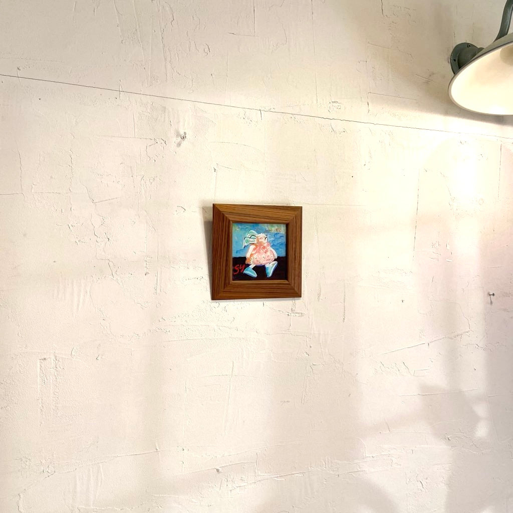 柚木沙弥郎 ガラス絵 「メキシコの兎」