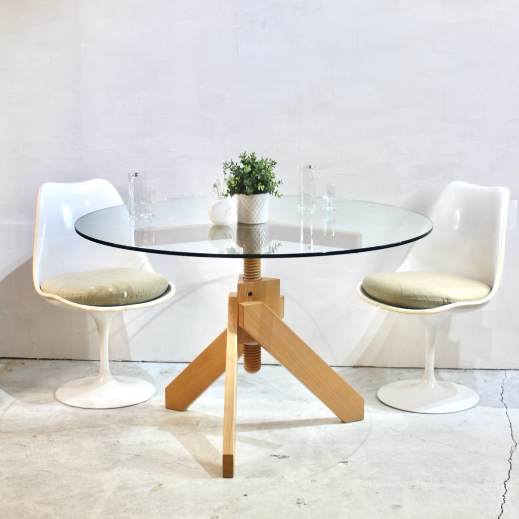 デパドヴァ / Depadova ヴィドゥン / VIDUN ダイニングテーブル ガラスラウンドテーブル ヴィコ・マジストレッティ