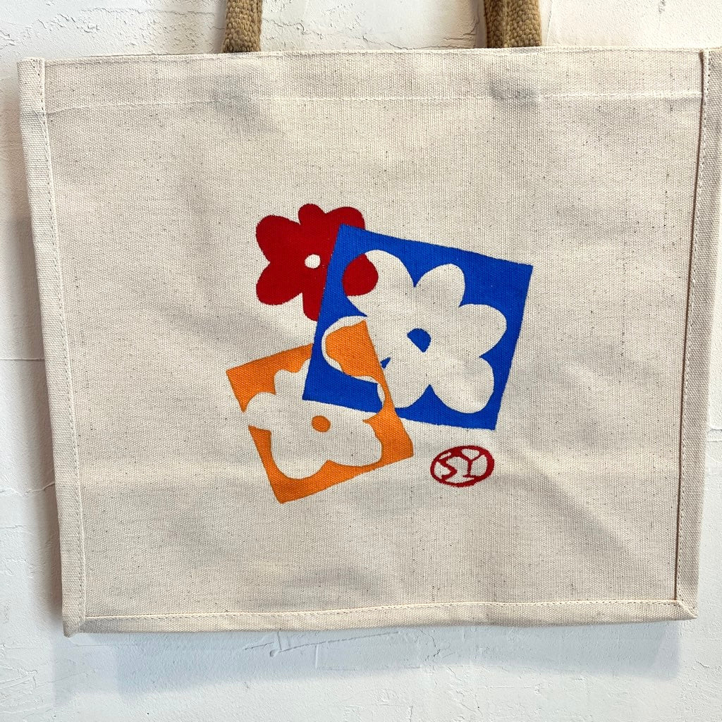 柚木沙弥郎 トートバッグ 【中】3つのお花 - Restyle