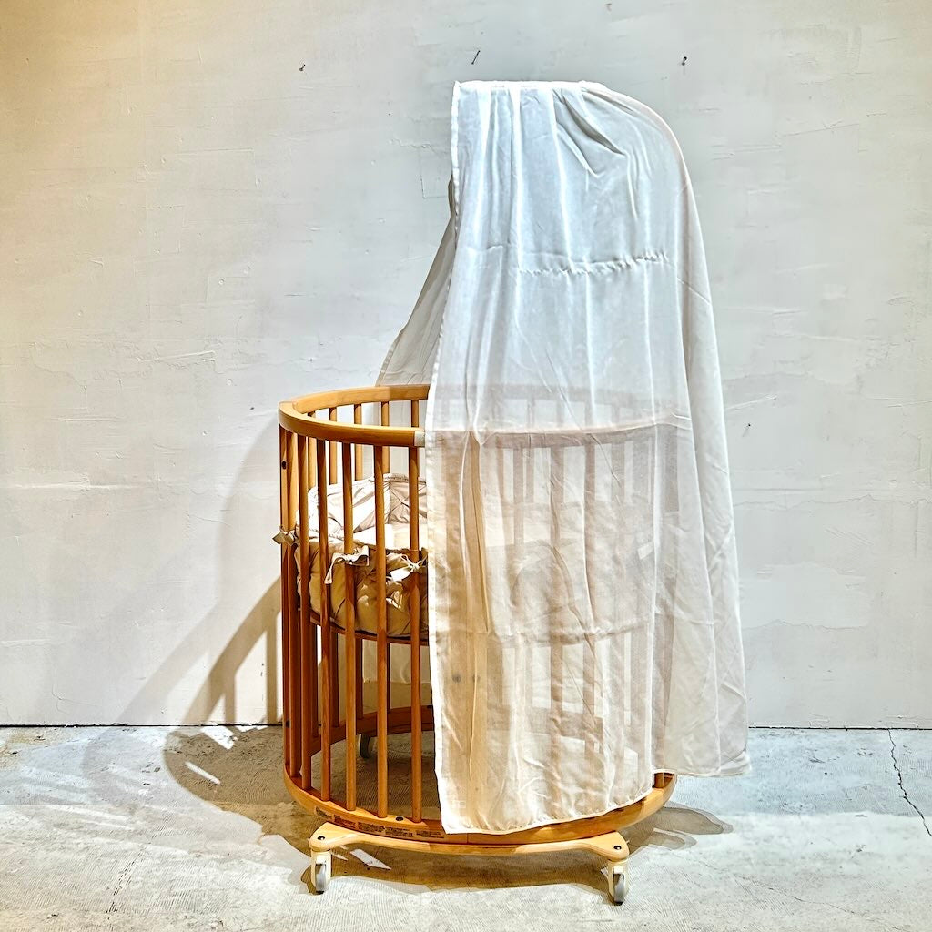ストッケ / Stokke スリーピーベビーベッド ナチュラル ドレープ・ジュニアベッドキット付き