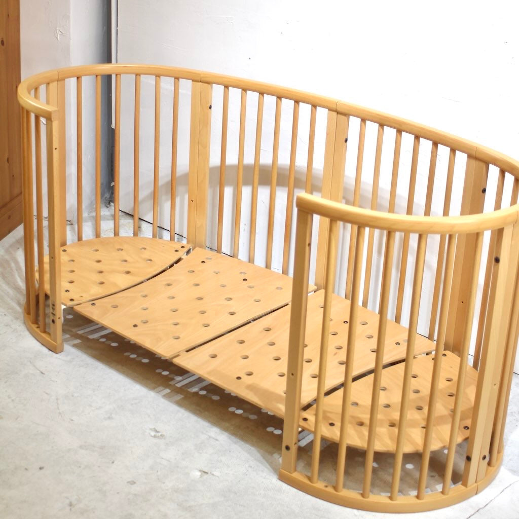 ストッケ / Stokke スリーピーベビーベッド ナチュラル ドレープ・ジュニアベッドキット付き