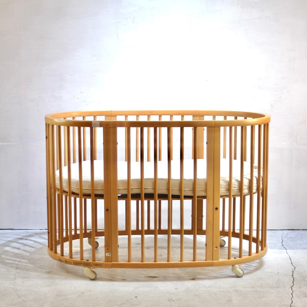 ストッケ / Stokke スリーピーベビーベッド ナチュラル ドレープ・ジュニアベッドキット付き
