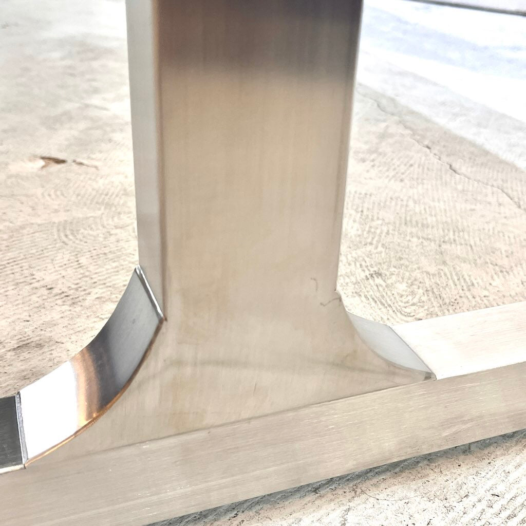 KANADEMONO / 金物家具のかなでもの THE TABLE リノリウム天板 Iライン×stainless テーブルデスク