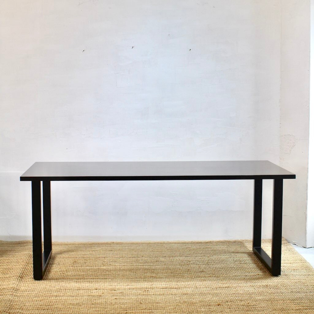 KANADEMONO / 金物家具のかなでもの THE TABLE / ラバーウッド ブラックブラウン × Black Steelテーブル デスク
