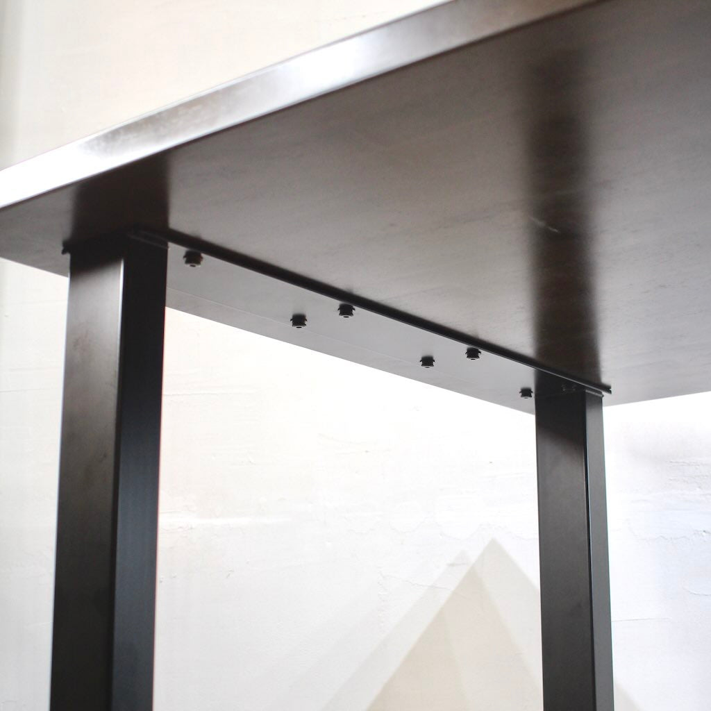 KANADEMONO / 金物家具のかなでもの THE TABLE / ラバーウッド ブラックブラウン × Black Steelテーブル デスク