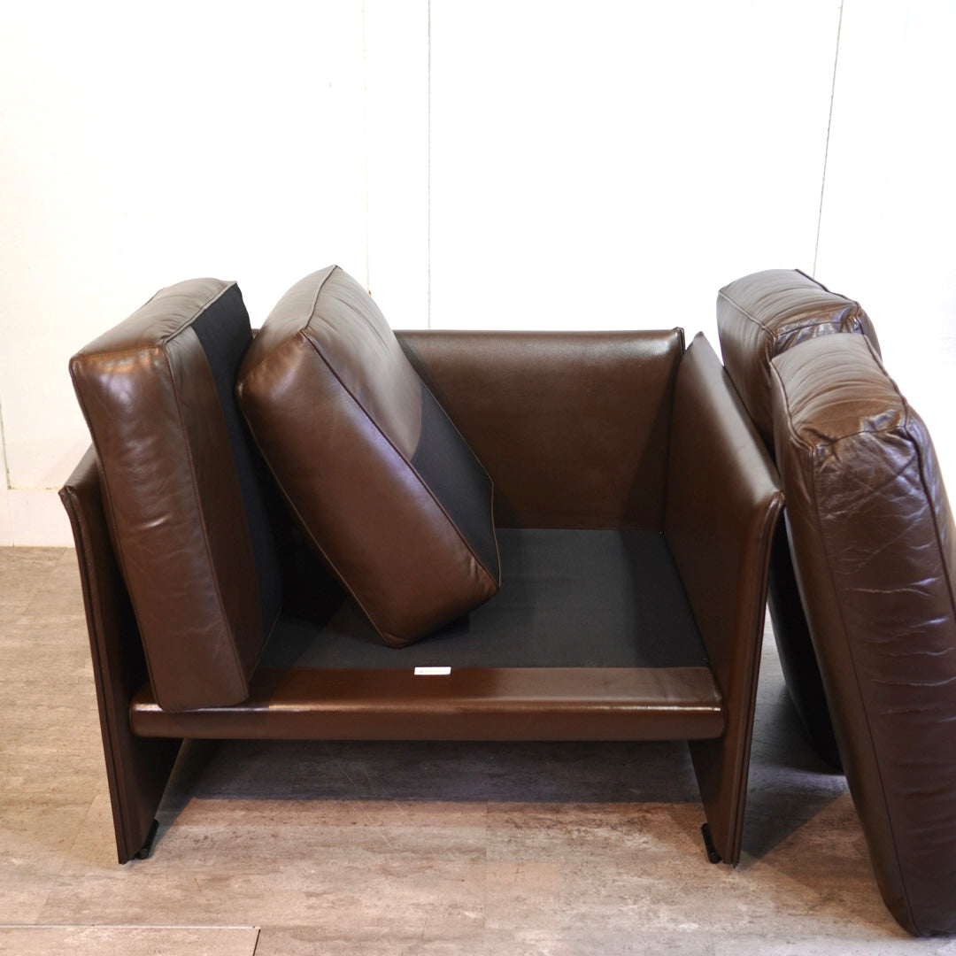 カッシーナ / Cassina 405 DUC デュック アームソファ マリオ・ベリーニ 本革 ブラウン