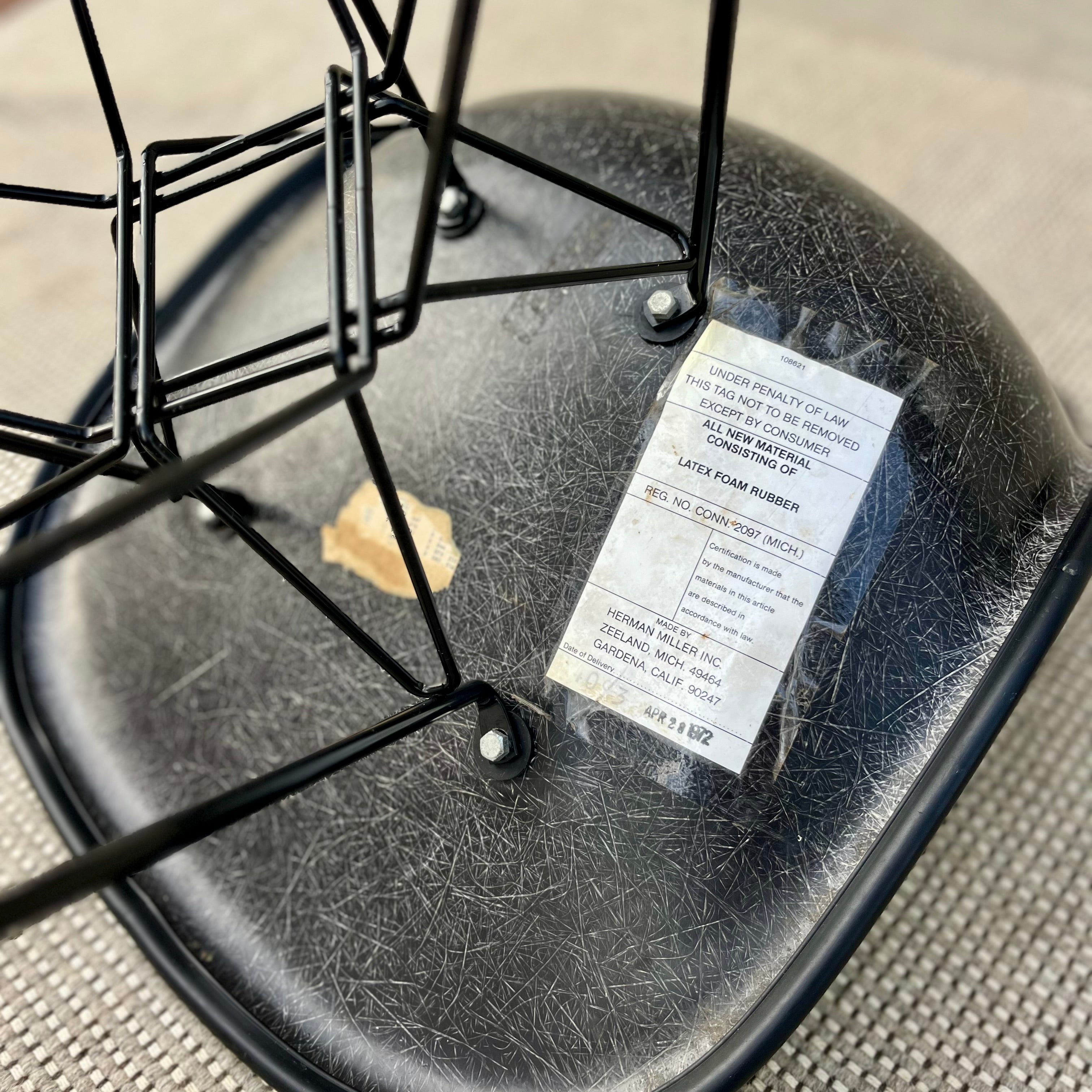 ハーマンミラー / Herman Miller サイドシェルチェア 2nd グリーン ナウガレザー エッフェルベース チャールズ&レイ・イームズ ヴィンテージ