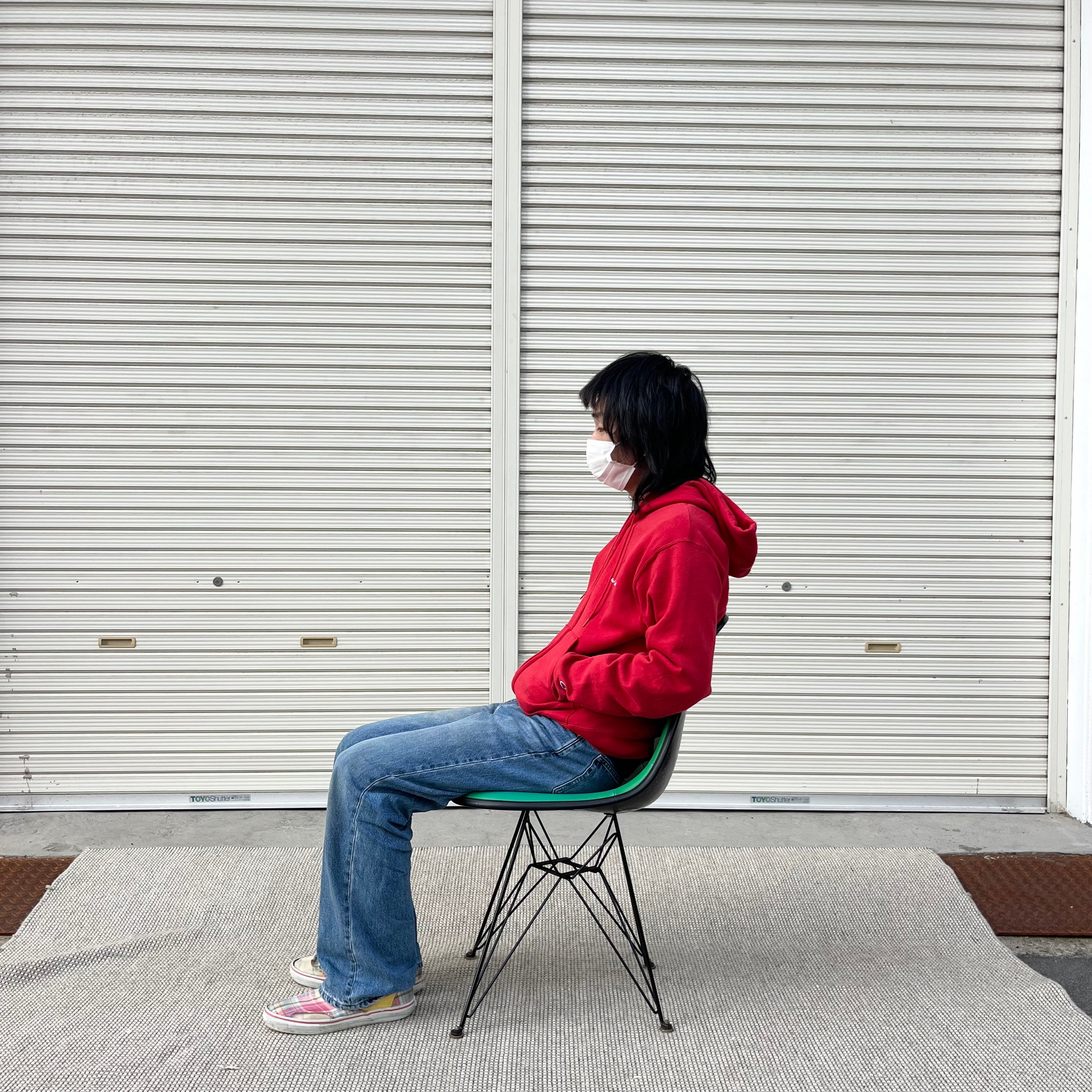 ハーマンミラー / Herman Miller サイドシェルチェア 2nd グリーン ナウガレザー エッフェルベース チャールズ&レイ・イームズ ヴィンテージ