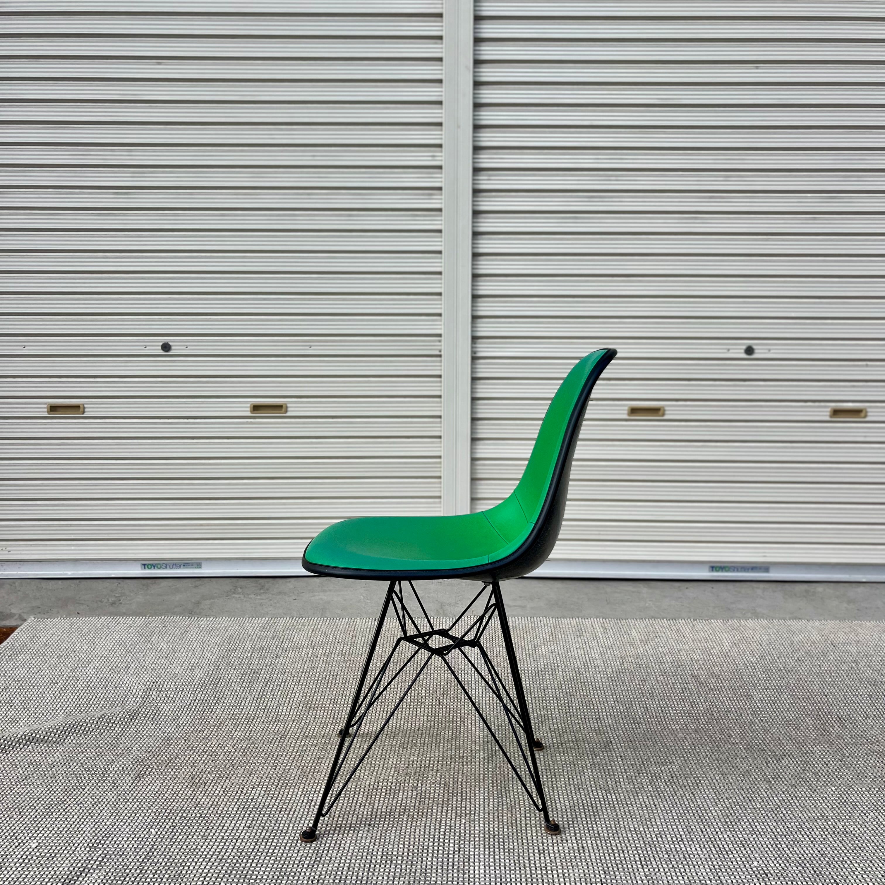 ハーマンミラー / Herman Miller サイドシェルチェア 2nd グリーン ナウガレザー エッフェルベース チャールズ&レイ・イームズ ヴィンテージ