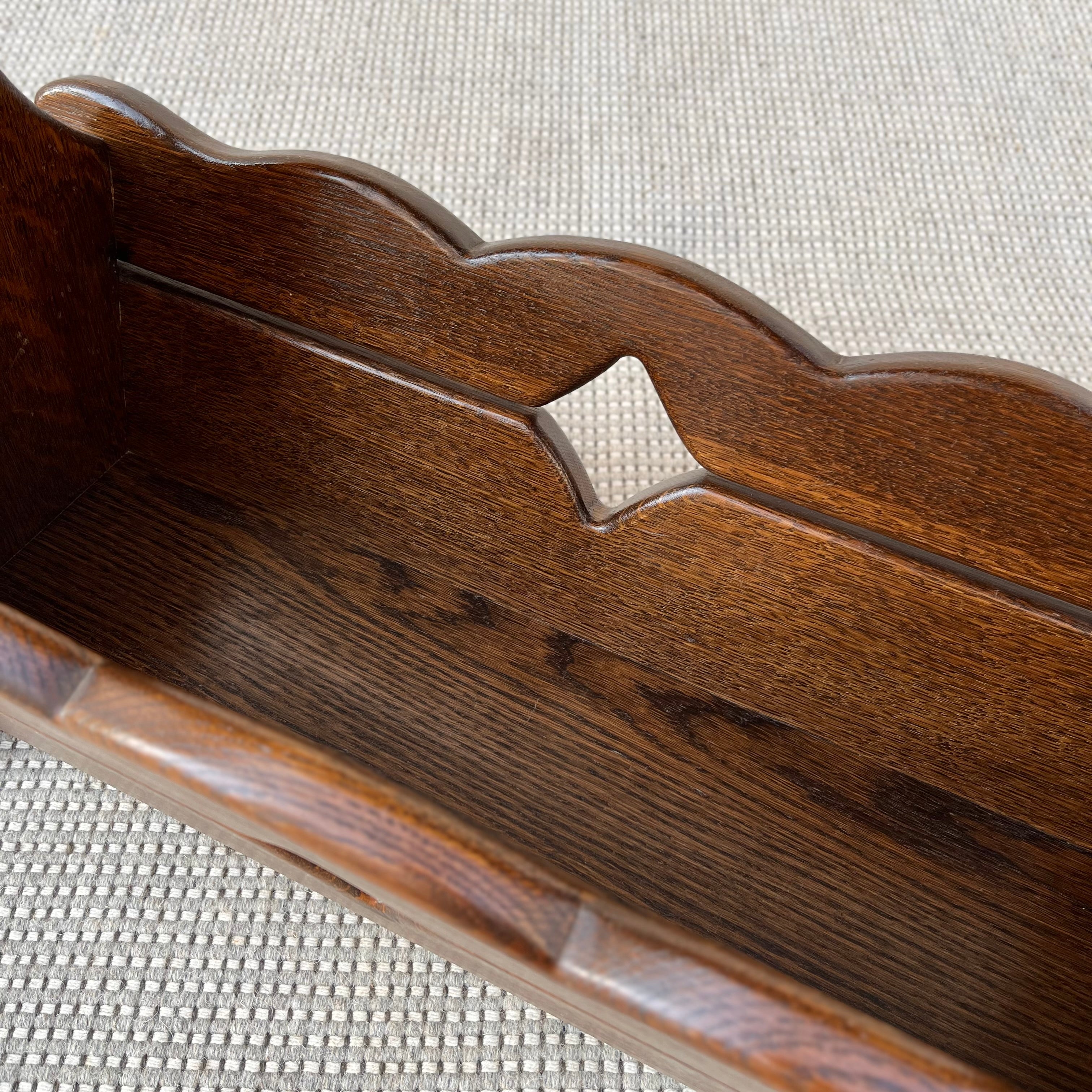 オーク材 マガジンラック付 サイドテーブル ヴィンテージ