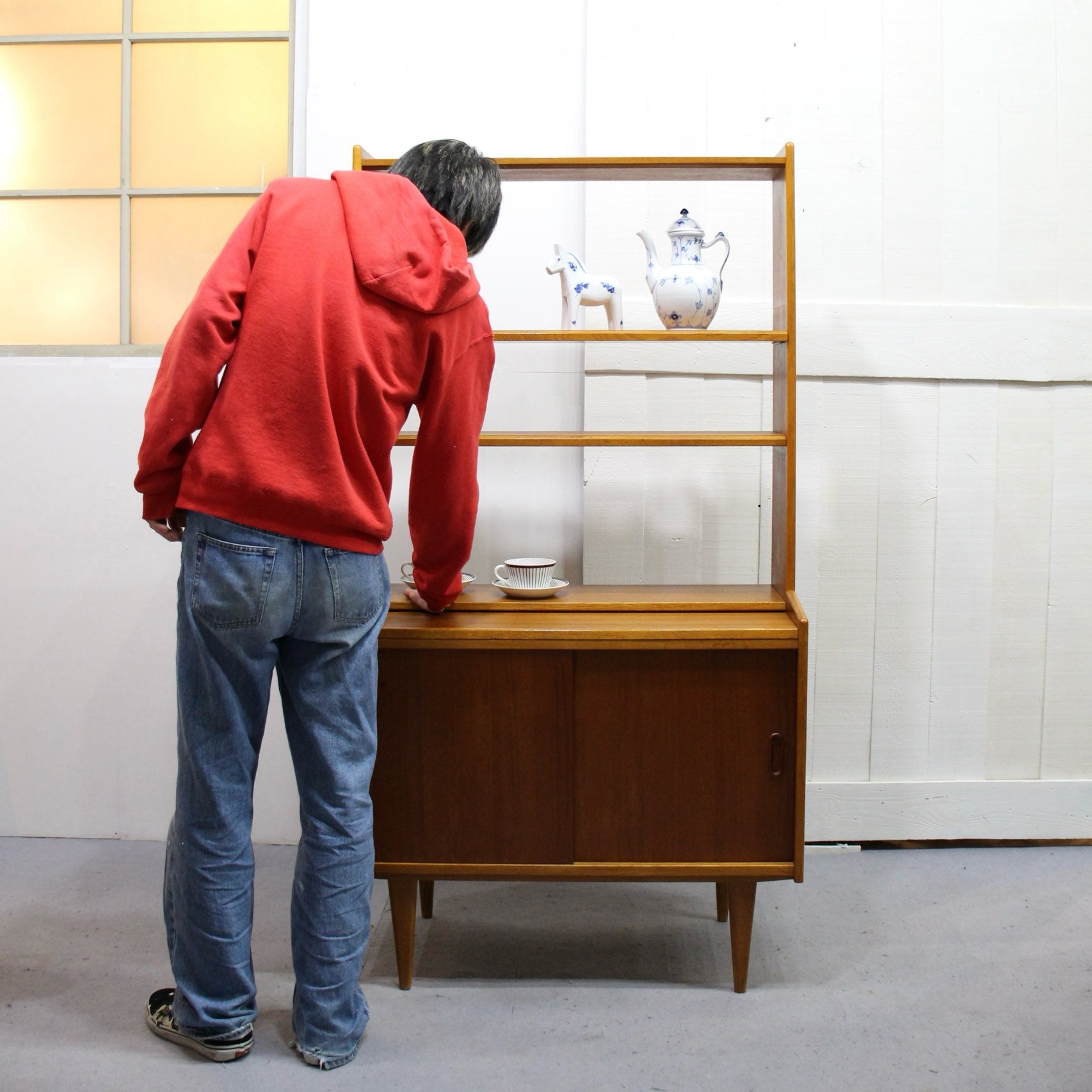 スウェーデン製 チーク×オーク ブックケース 飾り棚 ヴィンテージ