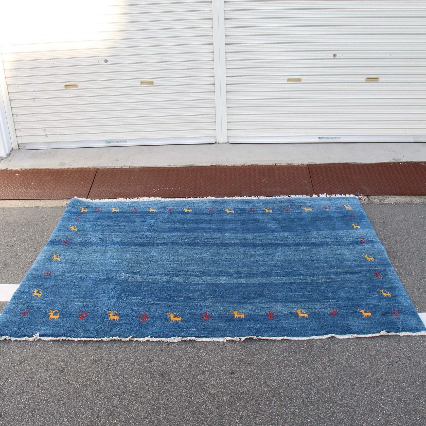 ギャッベ 200×140cm ラグ 絨毯 ブルー - Restyle