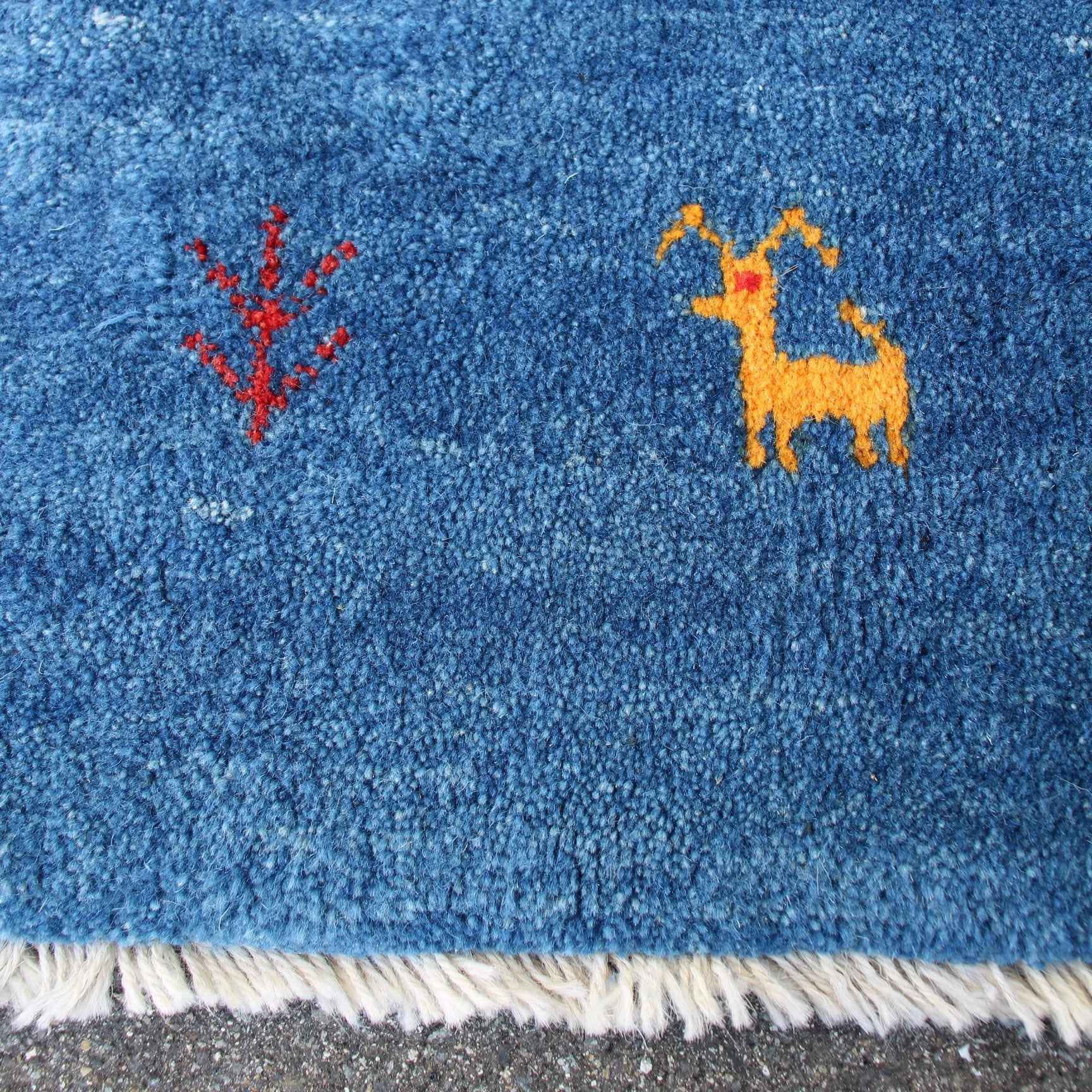 ギャッベ 200×140cm ラグ 絨毯 ブルー - Restyle