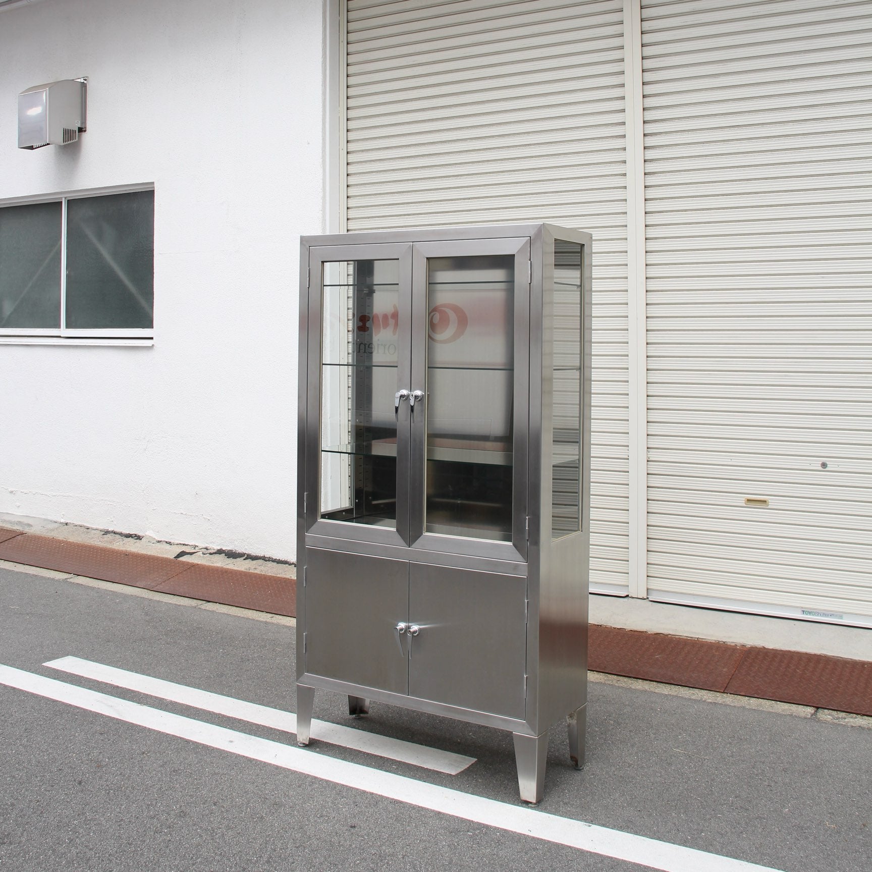 ステンレスケビント 飾り棚 コレクションケース 幅90