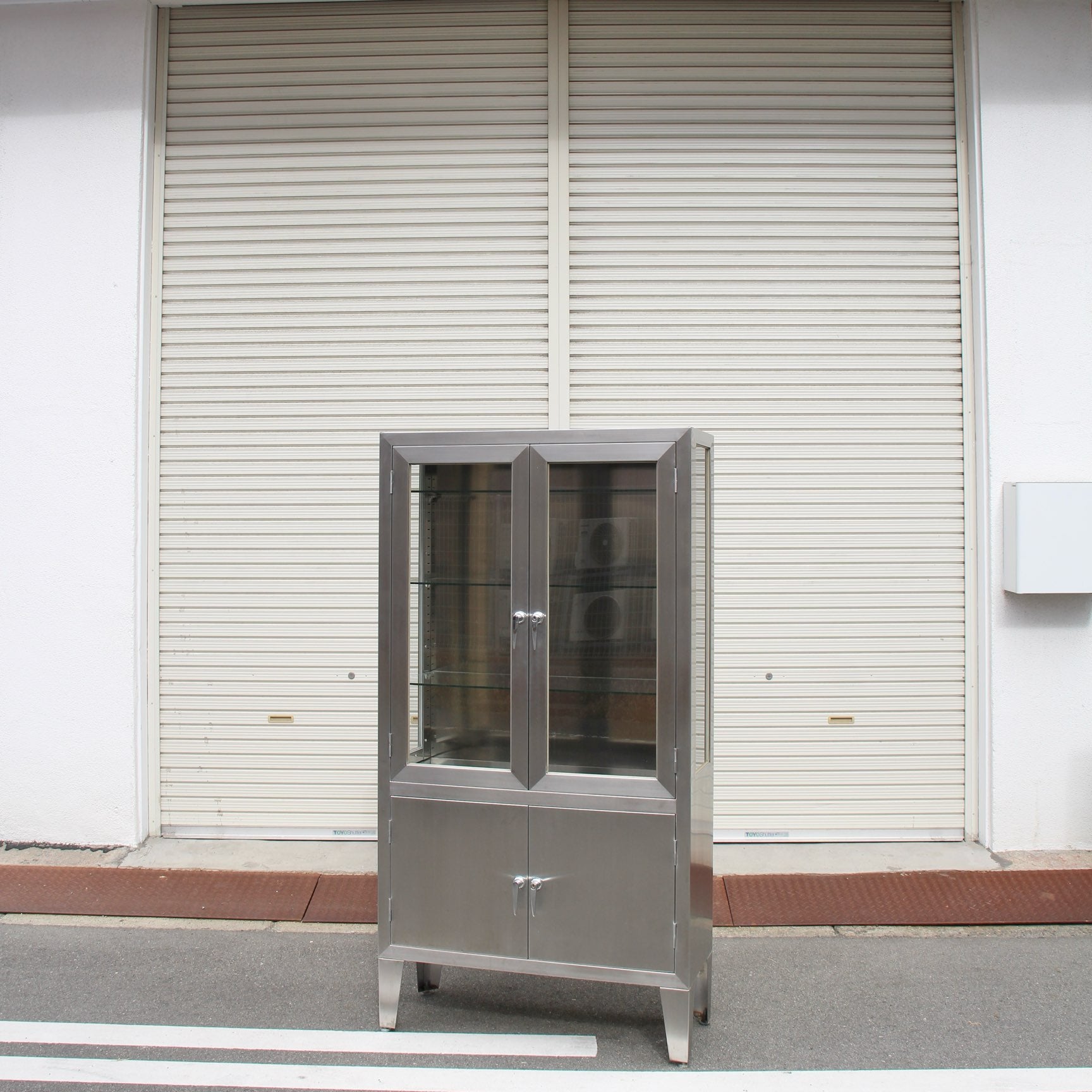 ステンレスケビント 飾り棚 コレクションケース 幅90