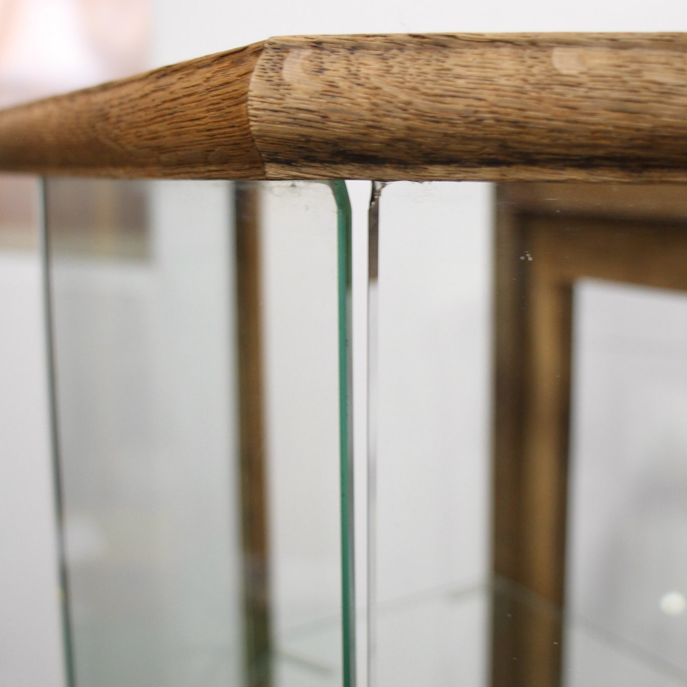 アンティーク 木製ガラスショーケース ディスプレイ棚