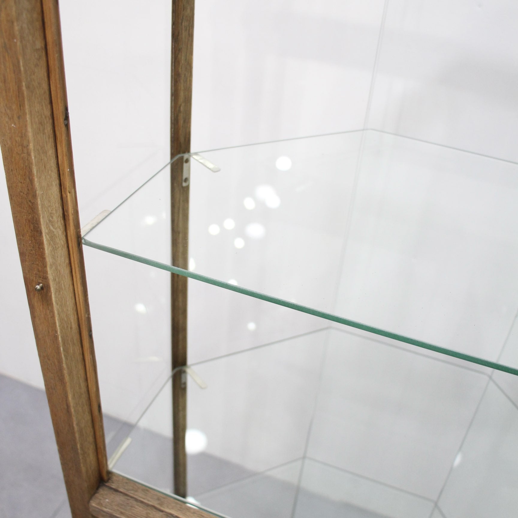 アンティーク 木製ガラスショーケース ディスプレイ棚