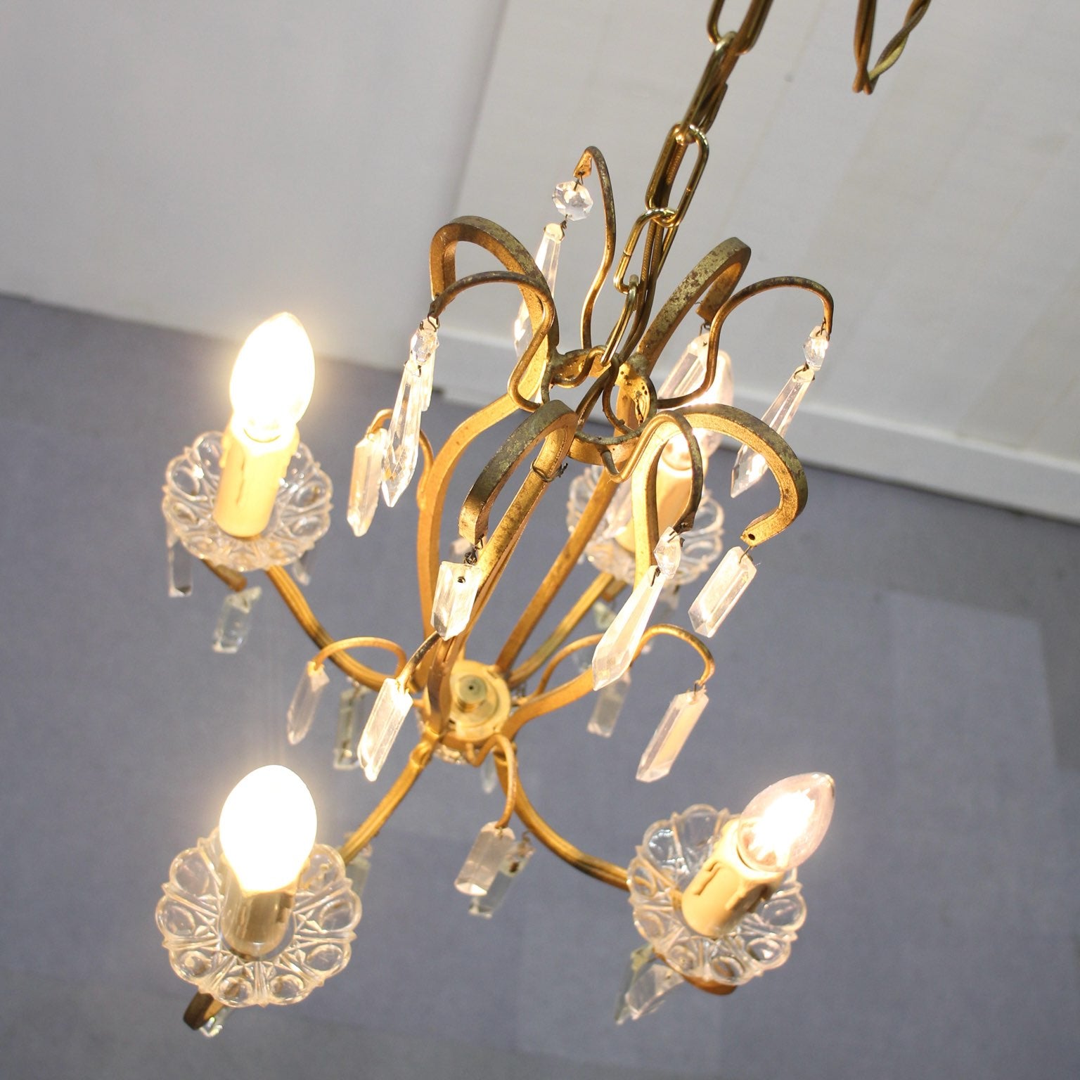 アンティーク シャンデリア 真鍮