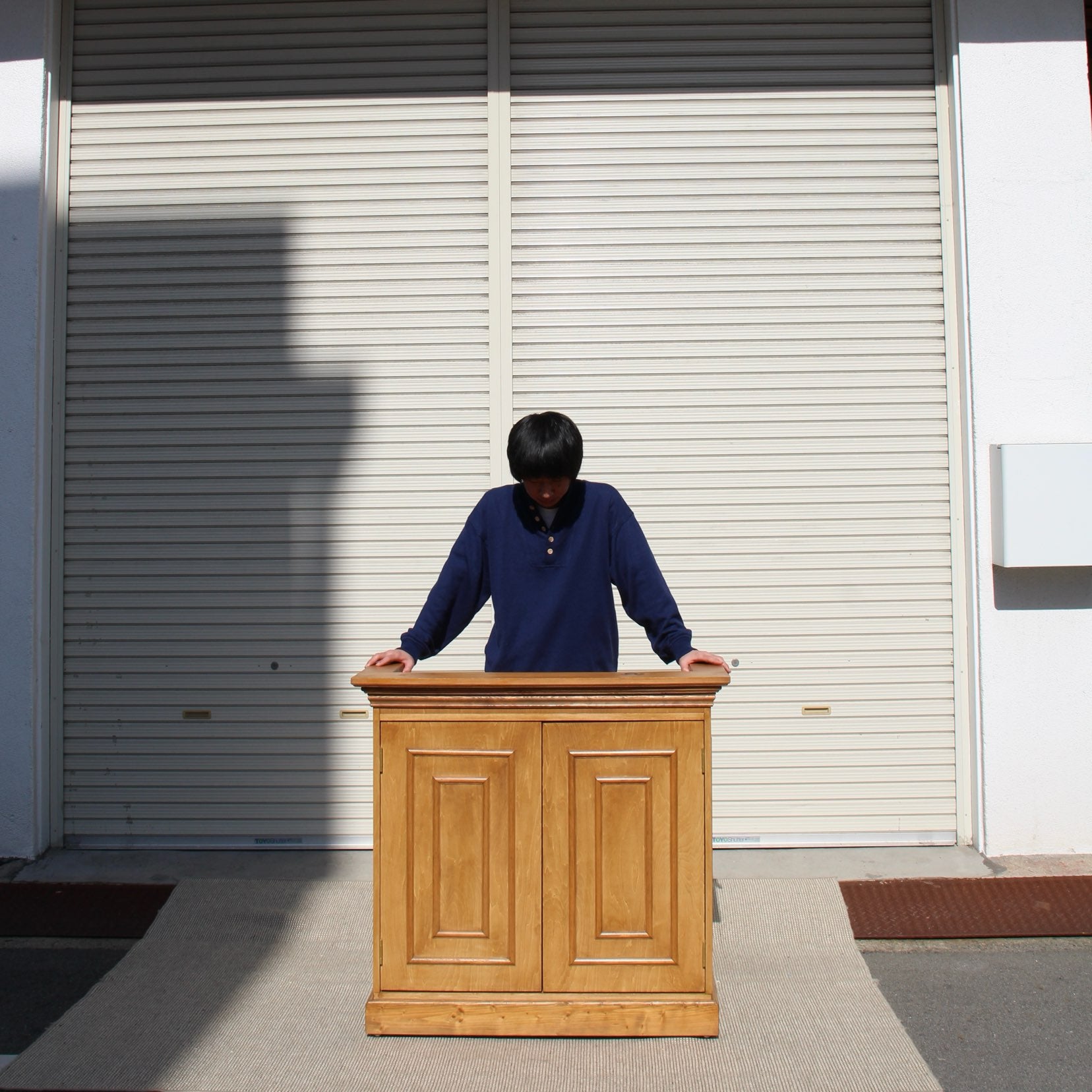 パイン材 ナチュラルなレジカウンター レジ台