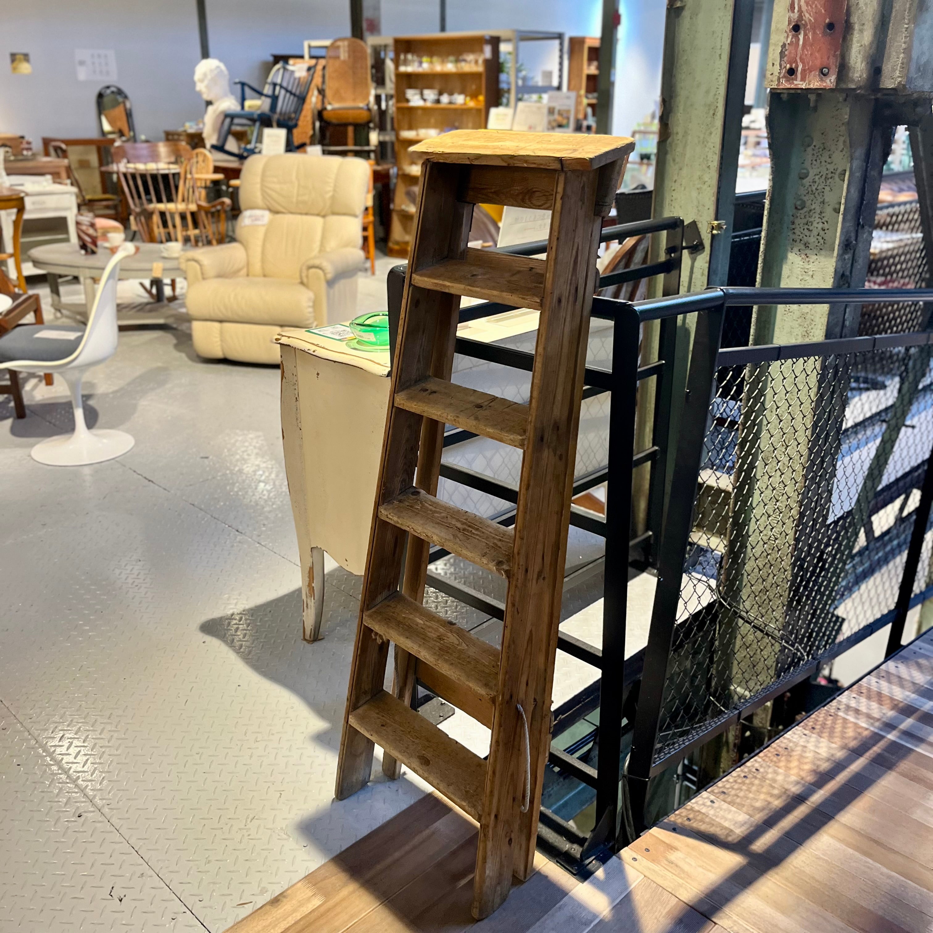 英国 アンティーク ステップラダー  梯子 ディスプレイ用