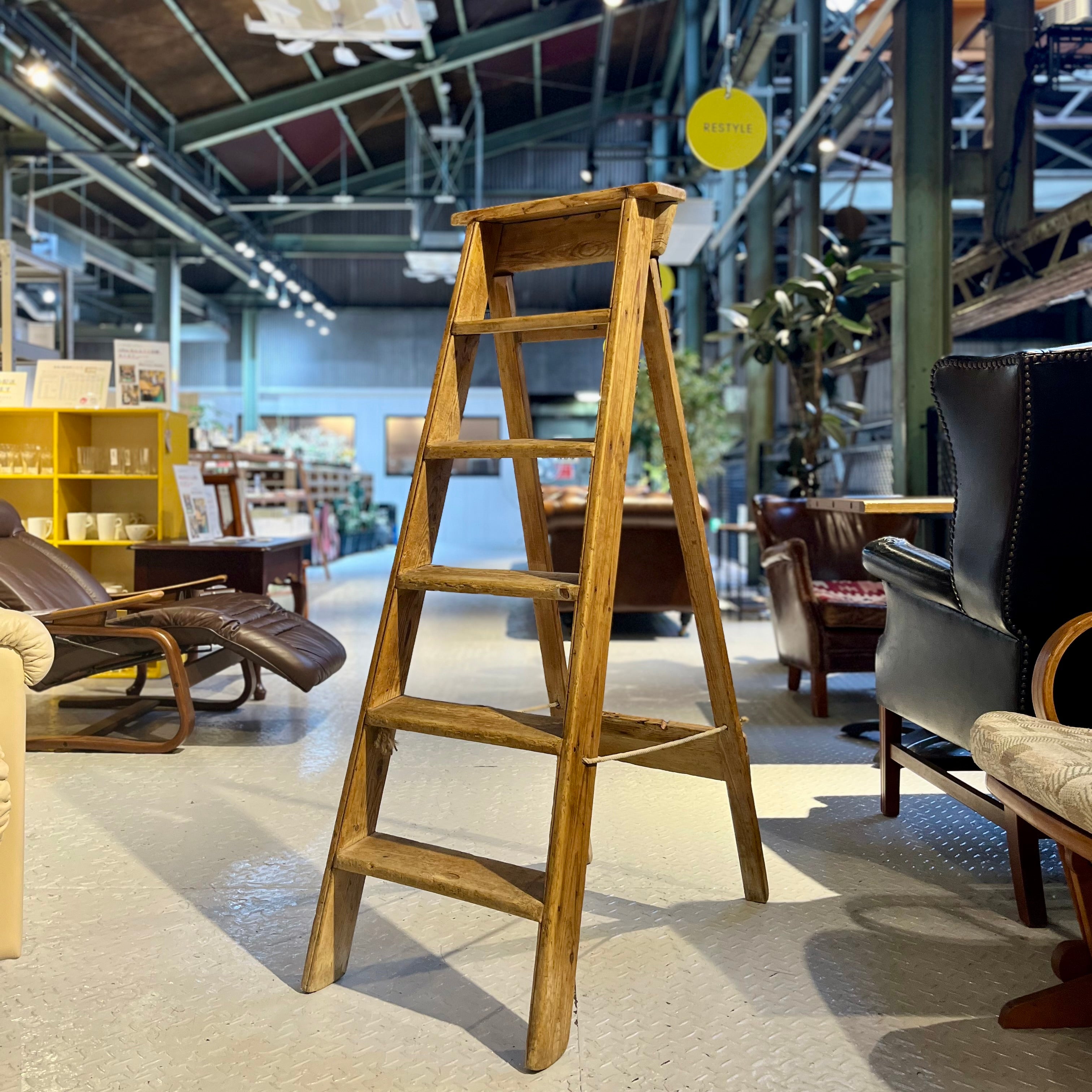 英国 アンティーク ステップラダー  梯子 ディスプレイ用