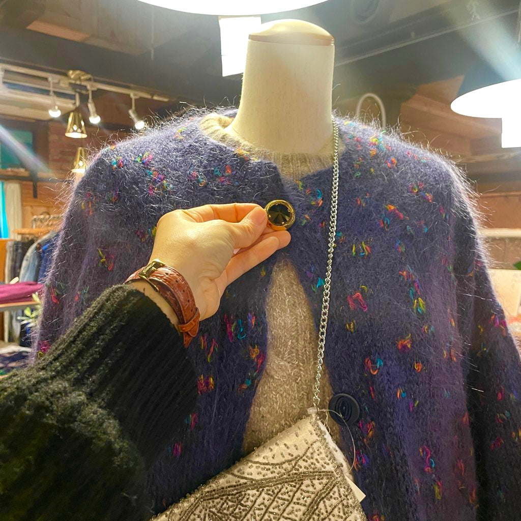 ロジェ・ジャン・ピエール / Roger Jean Pierre オートクチュールボタン【4】 スワロフスキー クリスタル ブラウン アンティークボタン ヴィンテージボタン