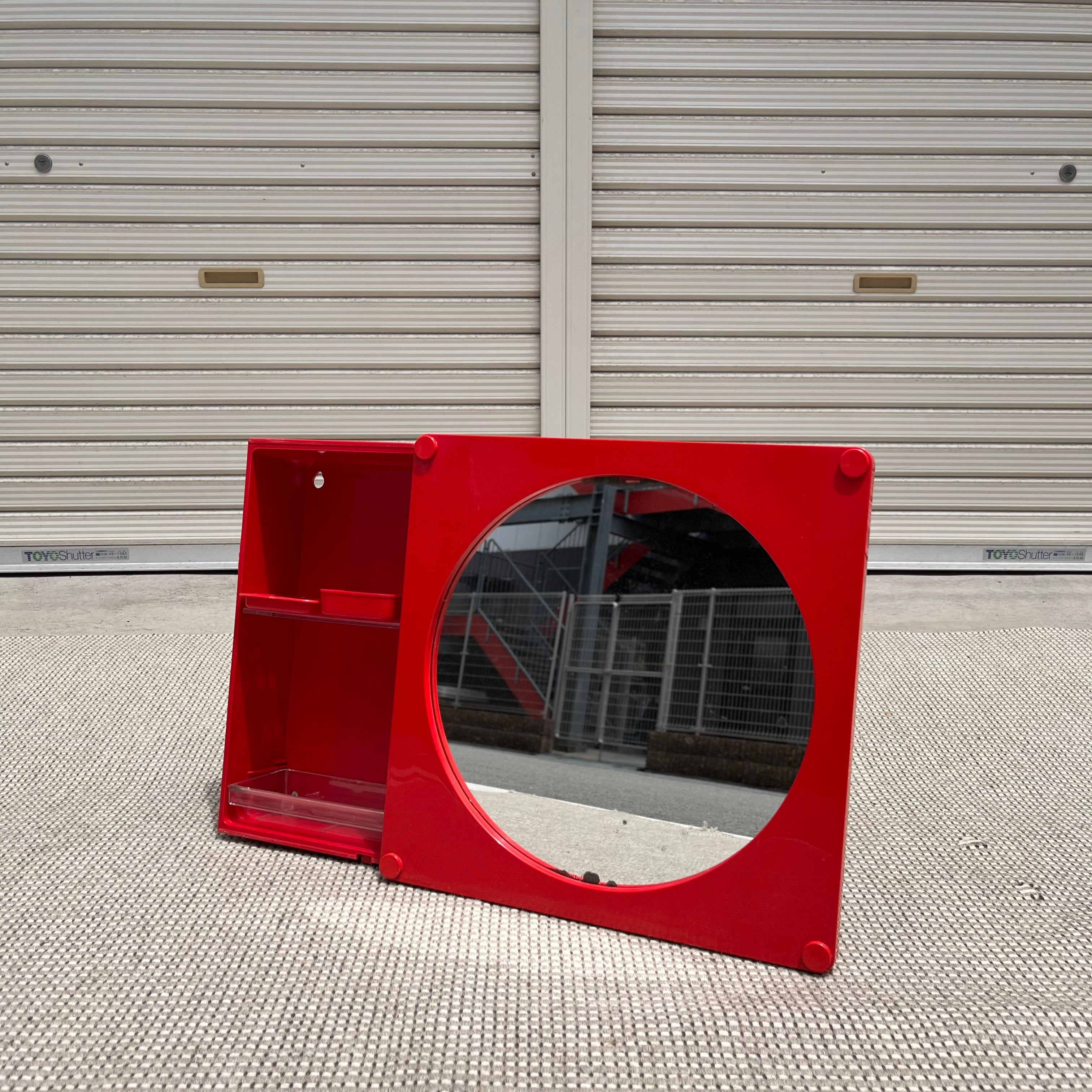 Caroma スペースエイジ ウォールミラーシェルフ レッド ヴィンテージ