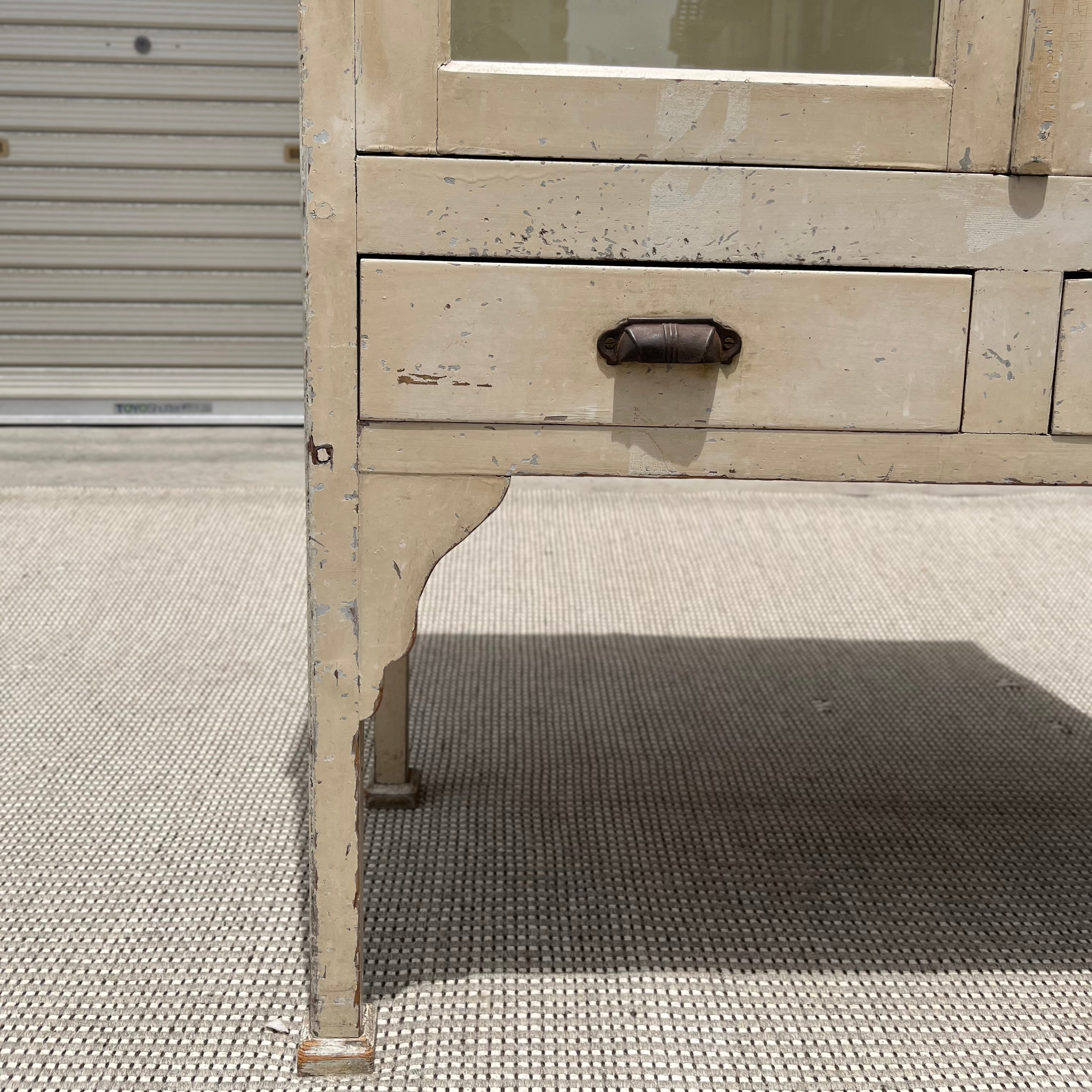 ケビント 古い木製医療棚 アンティーク