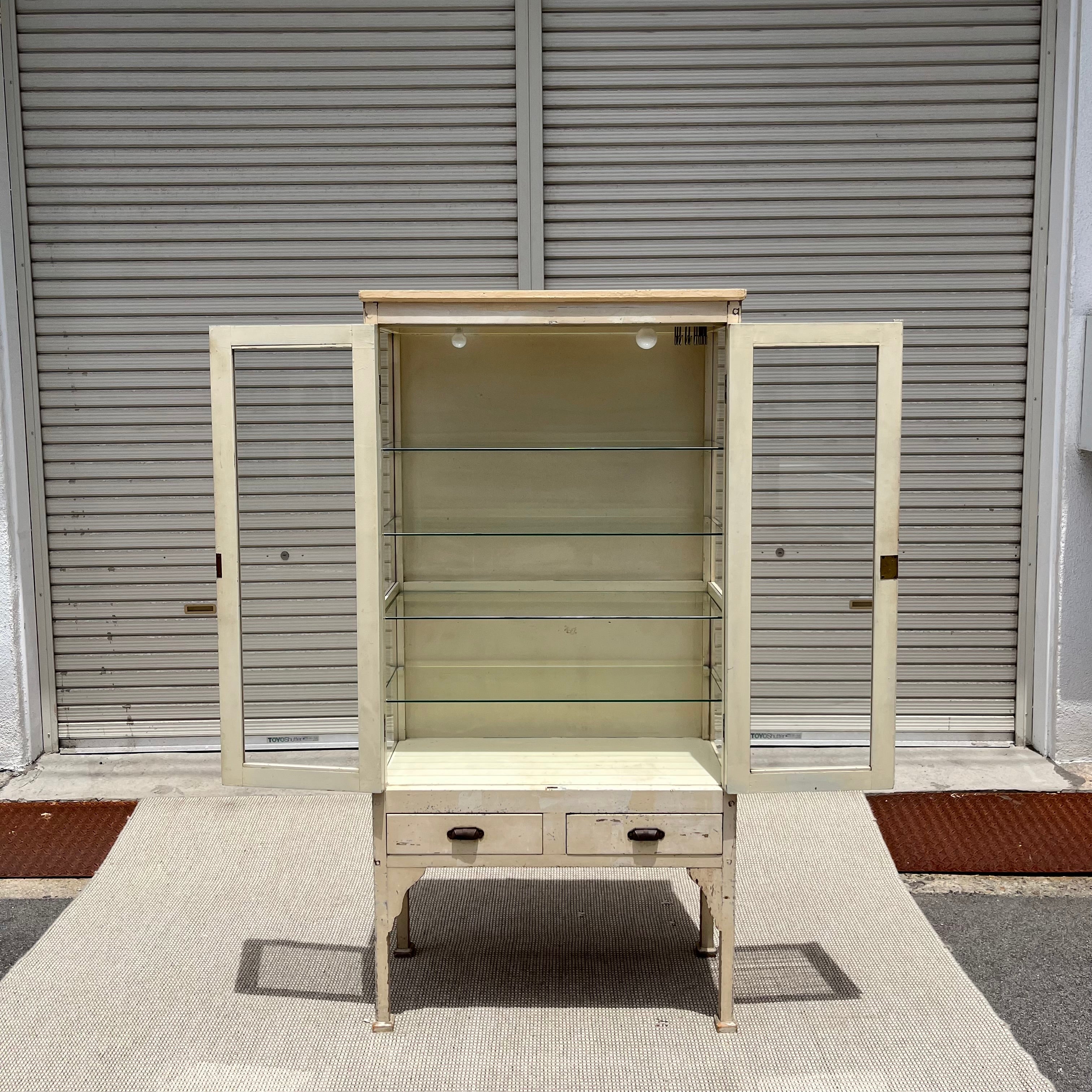 ケビント 古い木製医療棚 アンティーク