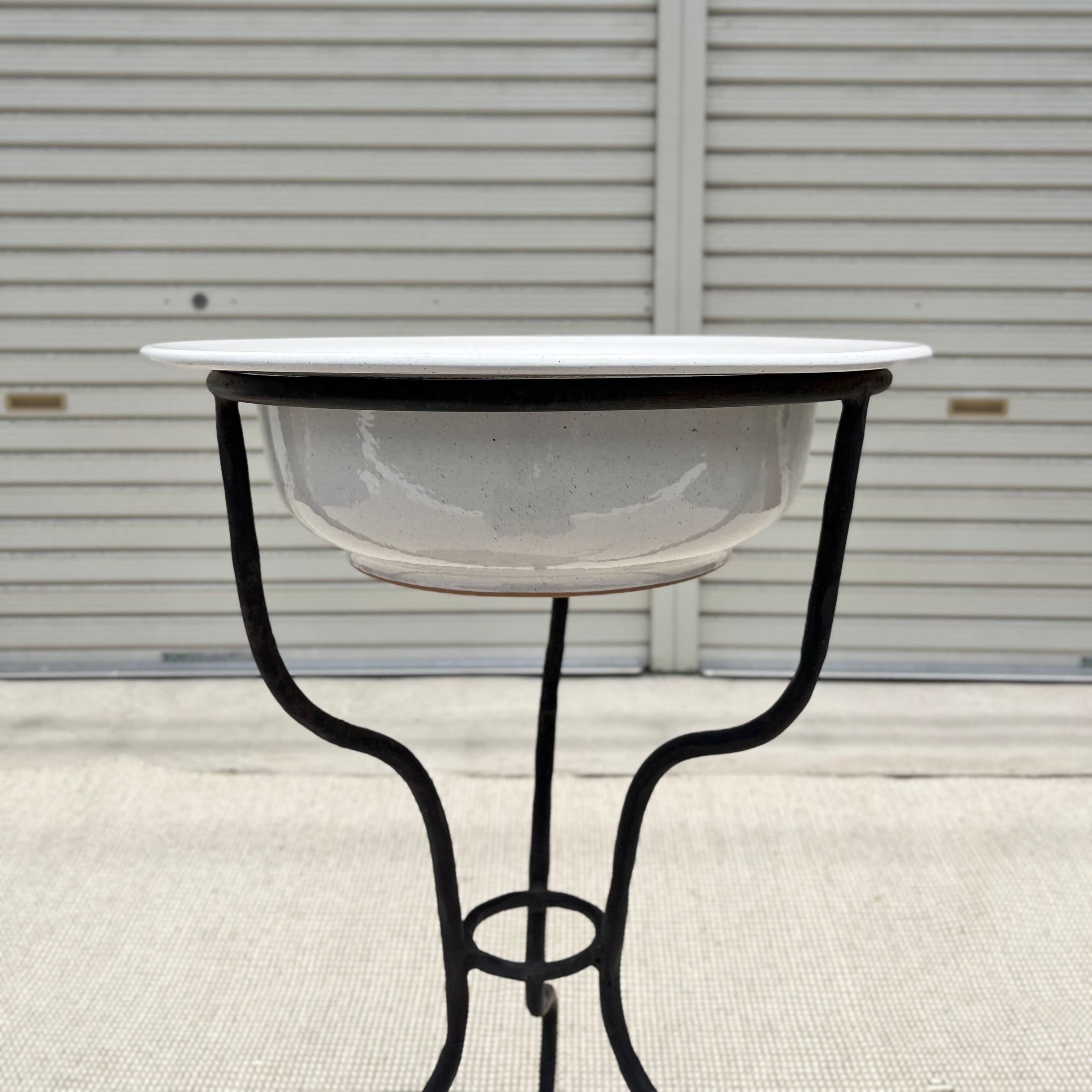 アイアンと陶器の洗面台ボウル ウォッシュスタンド アンティーク