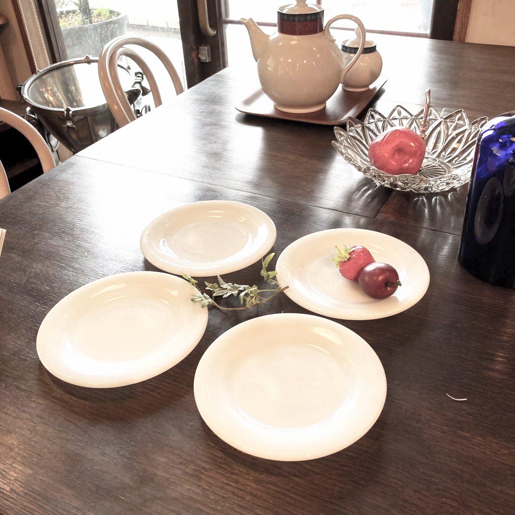 ファイヤーキング / Fire-King サラダプレート 4枚set ホワイト 食器 
