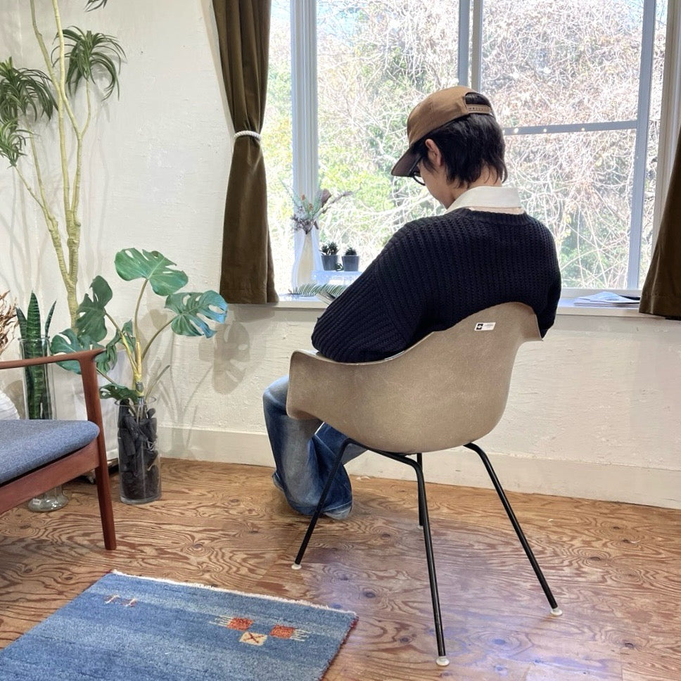 ハーマンミラー / Herman Miller アームシェルチェア チャールズ&レイ・イームズ エレファントハイドグレー MAX(Middle-height Arm-chair X-base) FRP ヴィンテージ