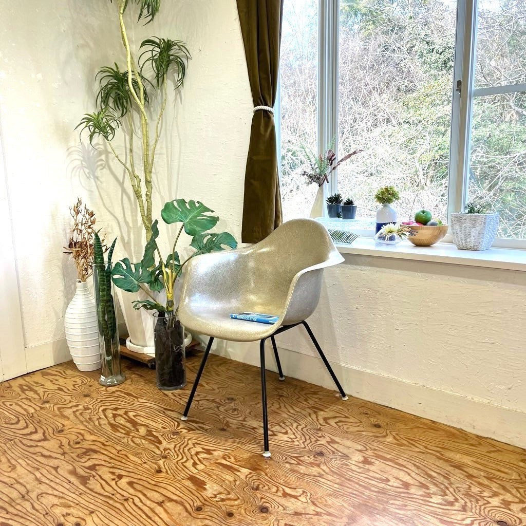 ハーマンミラー / Herman Miller アームシェルチェア チャールズ&レイ・イームズ エレファントハイドグレー MAX(Middle-height Arm-chair X-base) FRP ヴィンテージ