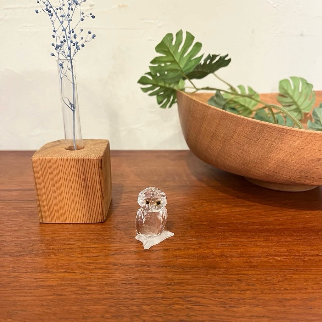 スワロフスキー / SWAROVSKI クリスタルフィギュア フクロウ クリア 中古
