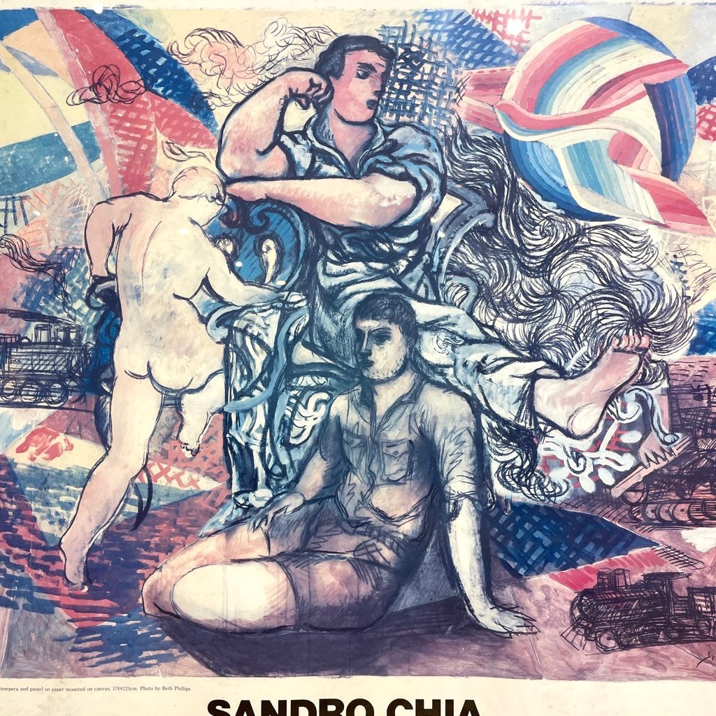【14】サンドロキア/Sandro Chia ポスター 75.5×54.5 木枠 ヴィンテージ 新表現主義 中古