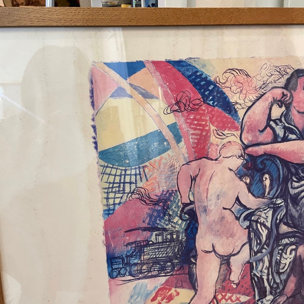 【14】サンドロキア/Sandro Chia ポスター 75.5×54.5 木枠 ヴィンテージ 新表現主義 中古