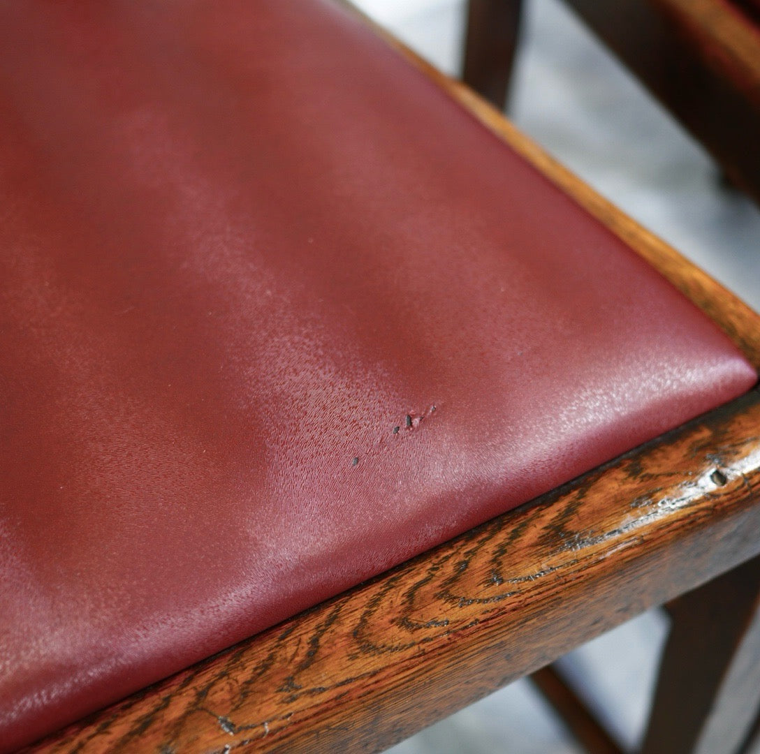 英国アンティーク ダイニングチェア  ワインレッド カフェチェア