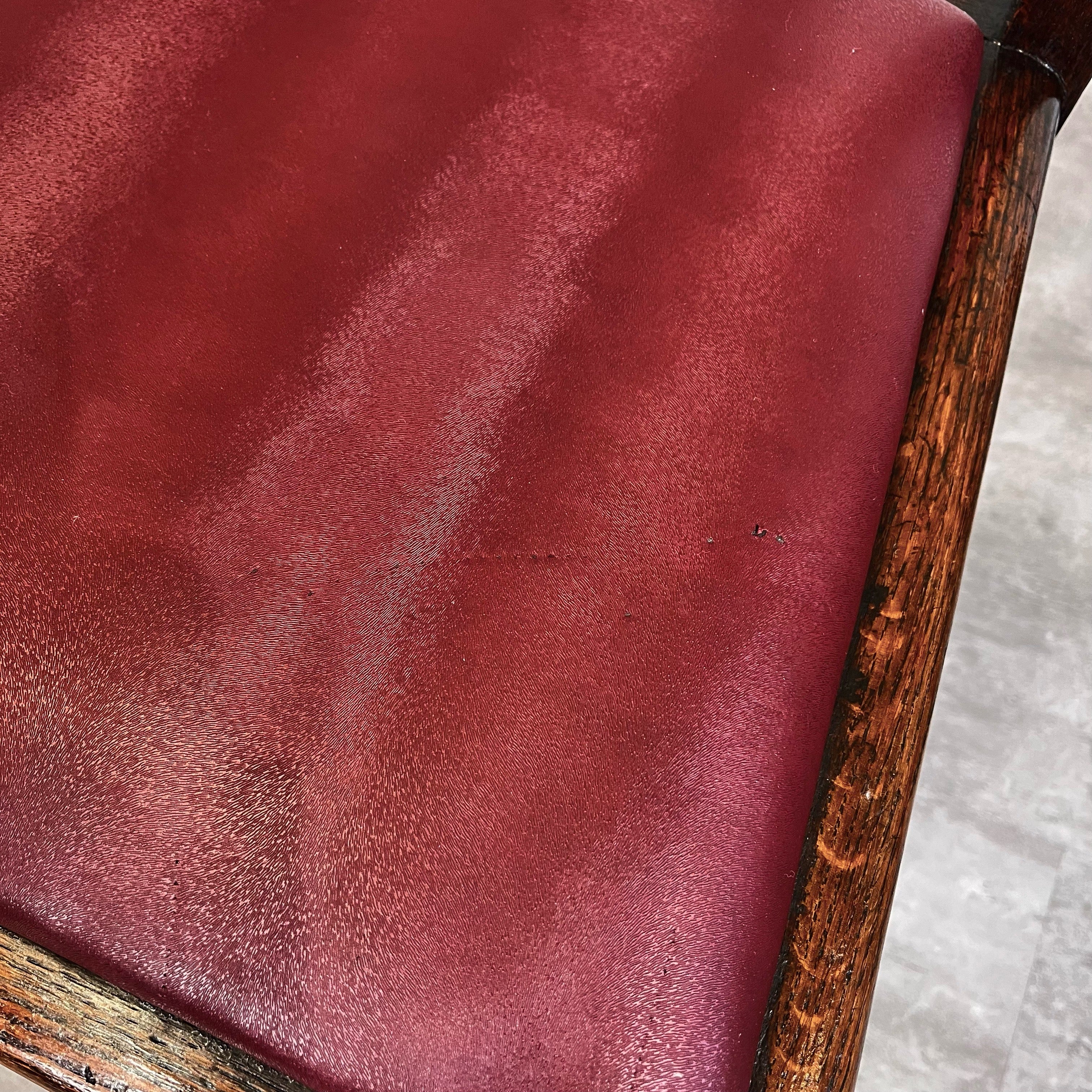 英国アンティーク ダイニングチェア  ワインレッド カフェチェア